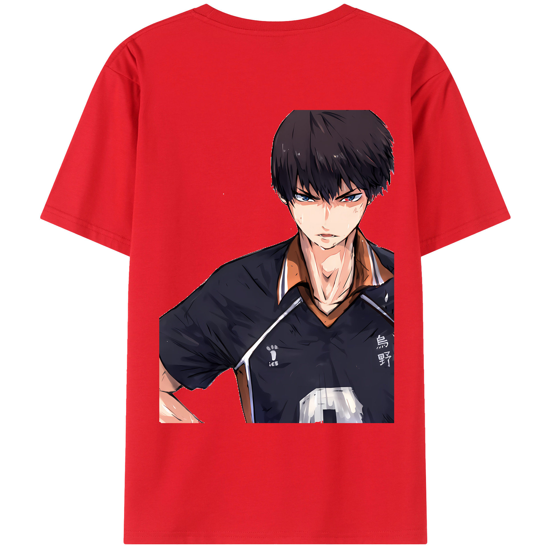 （画像用） ハイキュー!! Haikyu!! 綿100％ メンズ半袖Tシャツ（バックプリント） 通気性
