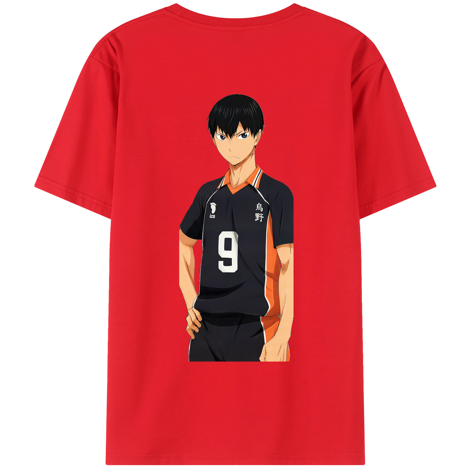 （画像用） ハイキュー!! Haikyu!! 綿100％ メンズ半袖Tシャツ（バックプリント） 通気性