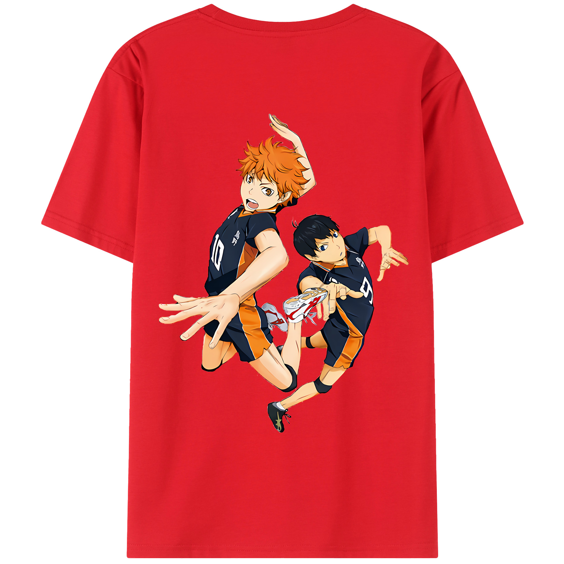 （画像用） ハイキュー!! Haikyu!! 綿100％ メンズ半袖Tシャツ（バックプリント） 通気性
