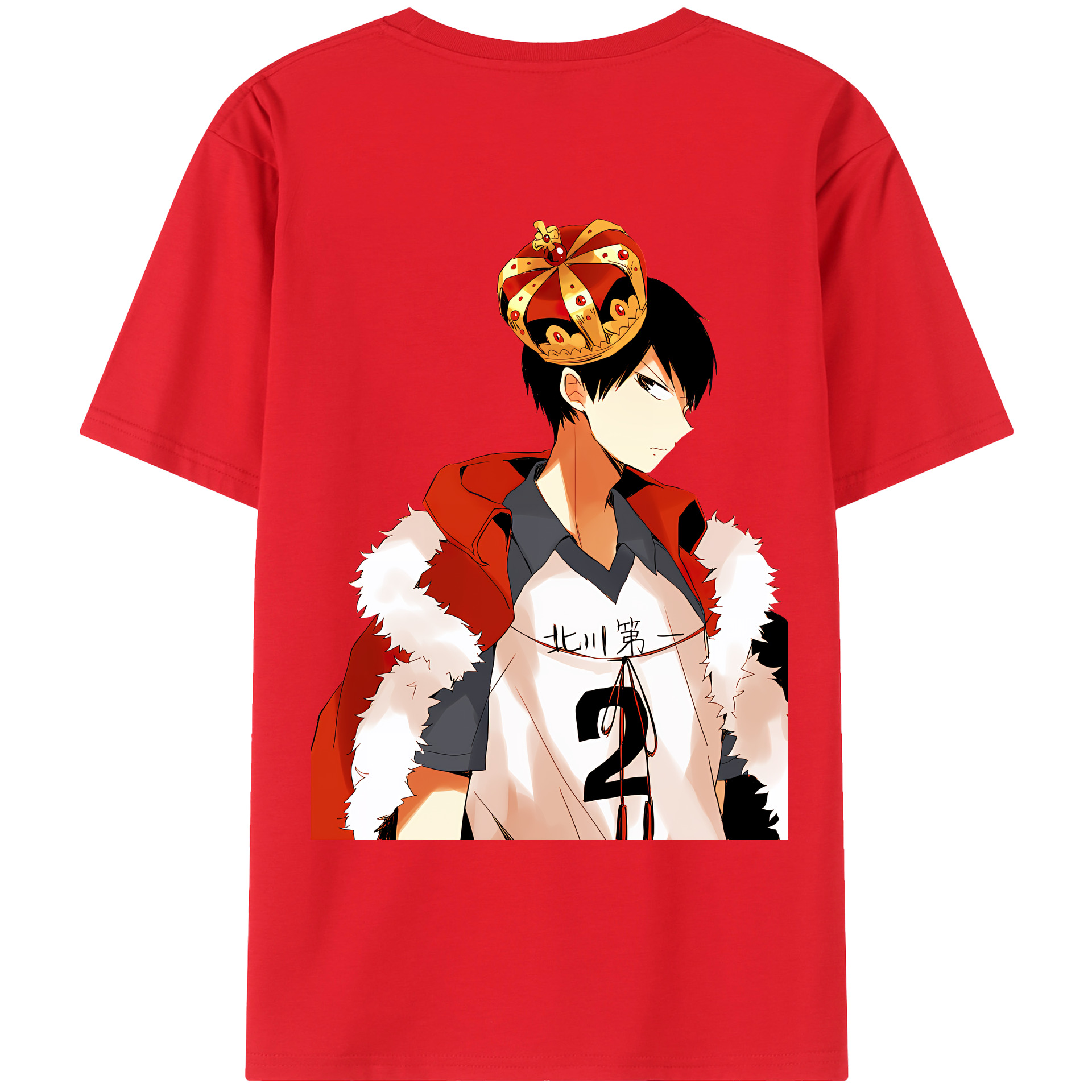 （画像用） ハイキュー!! Haikyu!! 綿100％ メンズ半袖Tシャツ（バックプリント） 通気性