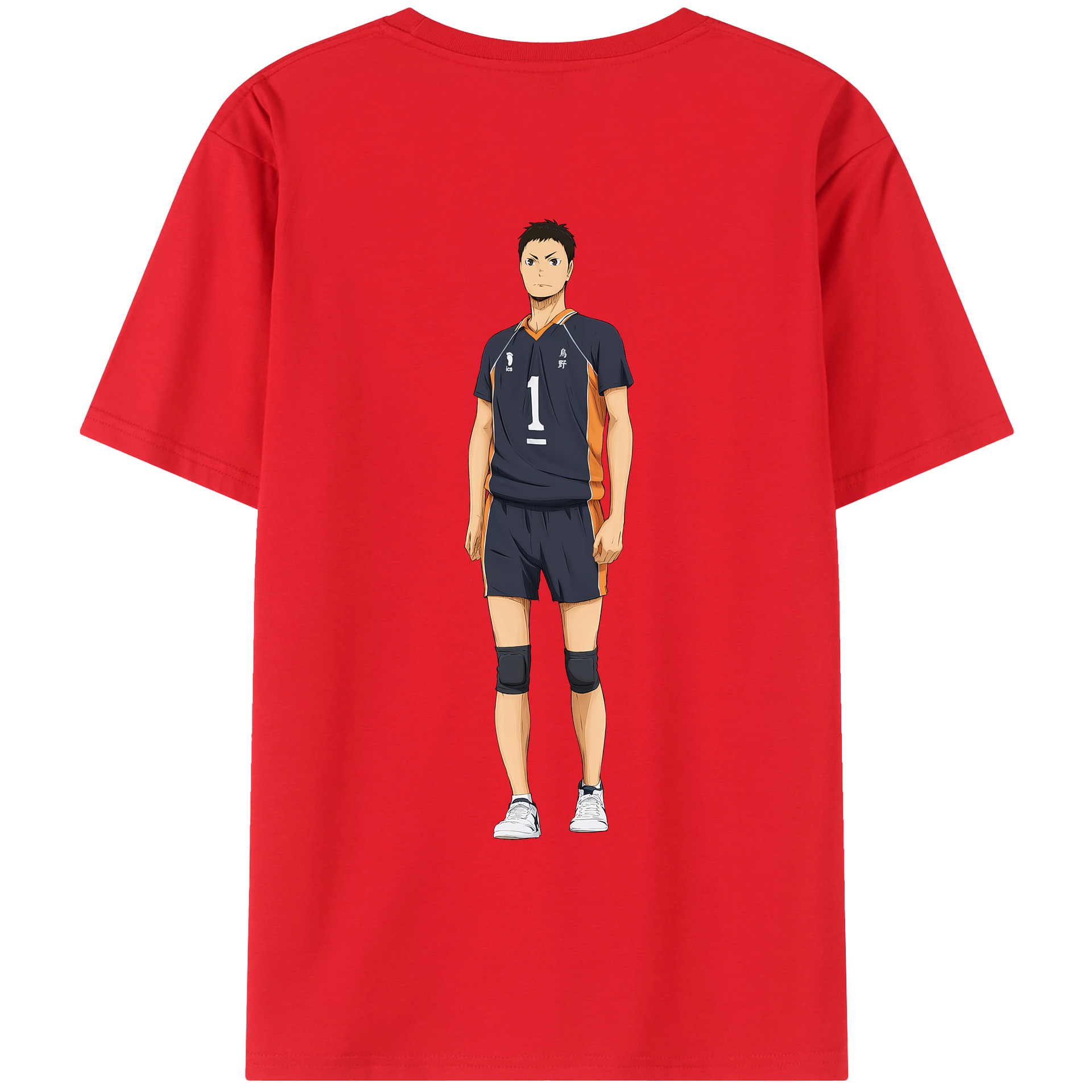 （画像用） ハイキュー!! Haikyu!! 綿100％ メンズ半袖Tシャツ（バックプリント） 通気性