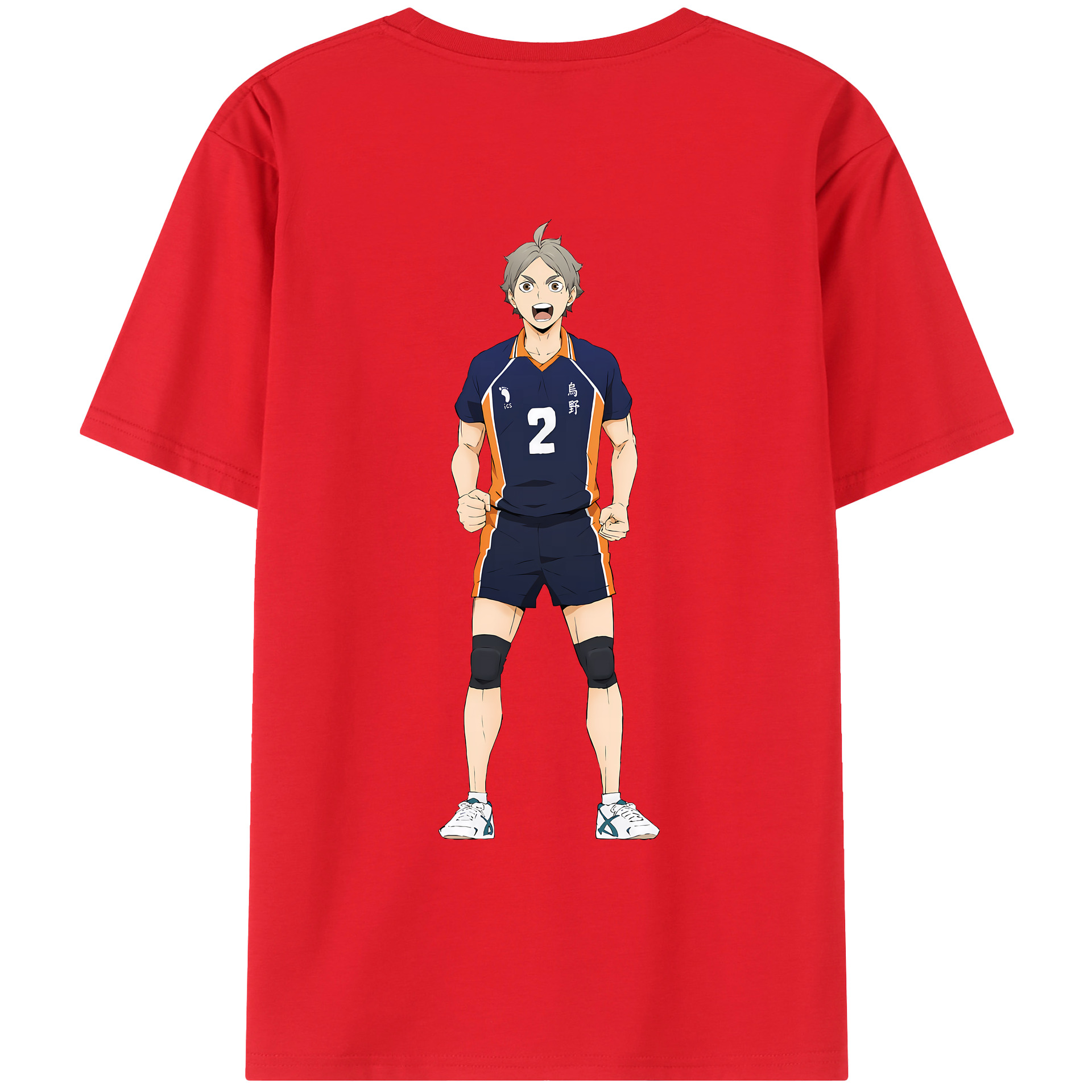 （画像用） ハイキュー!! Haikyu!! 綿100％ メンズ半袖Tシャツ（バックプリント） 通気性