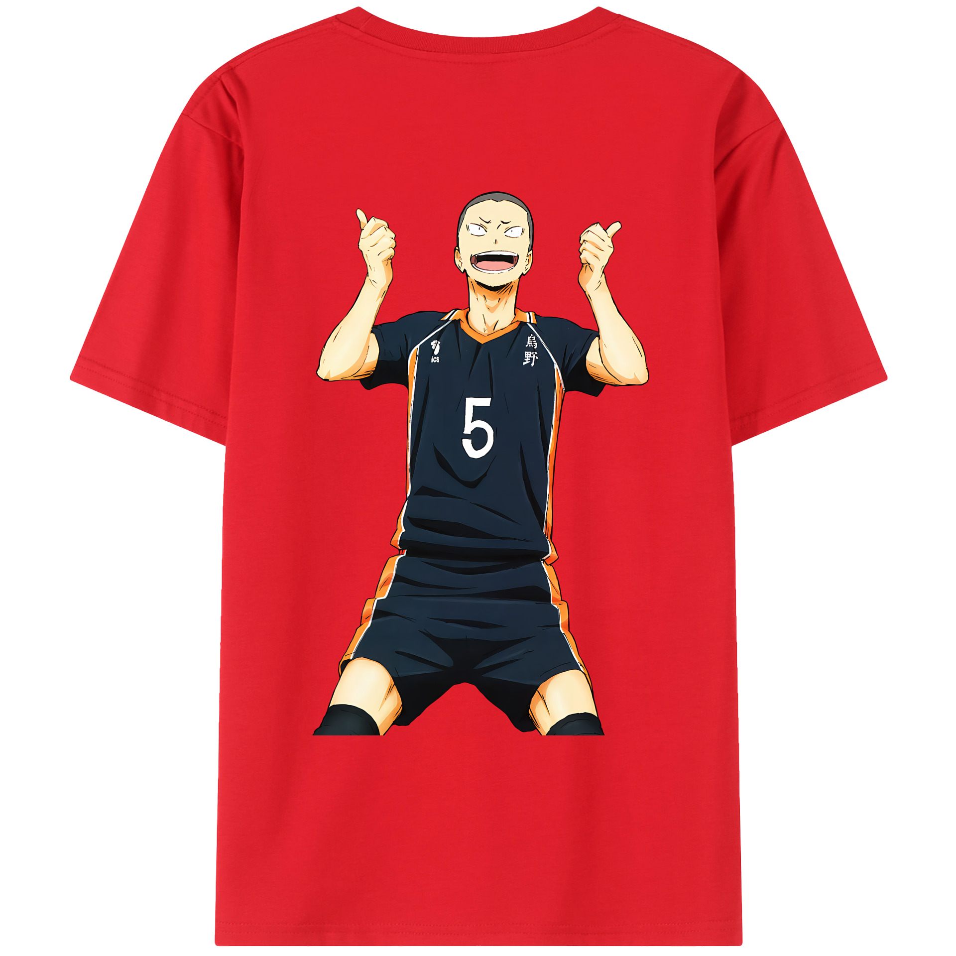 （画像用） ハイキュー!! Haikyu!! 綿100％ メンズ半袖Tシャツ（バックプリント） 通気性