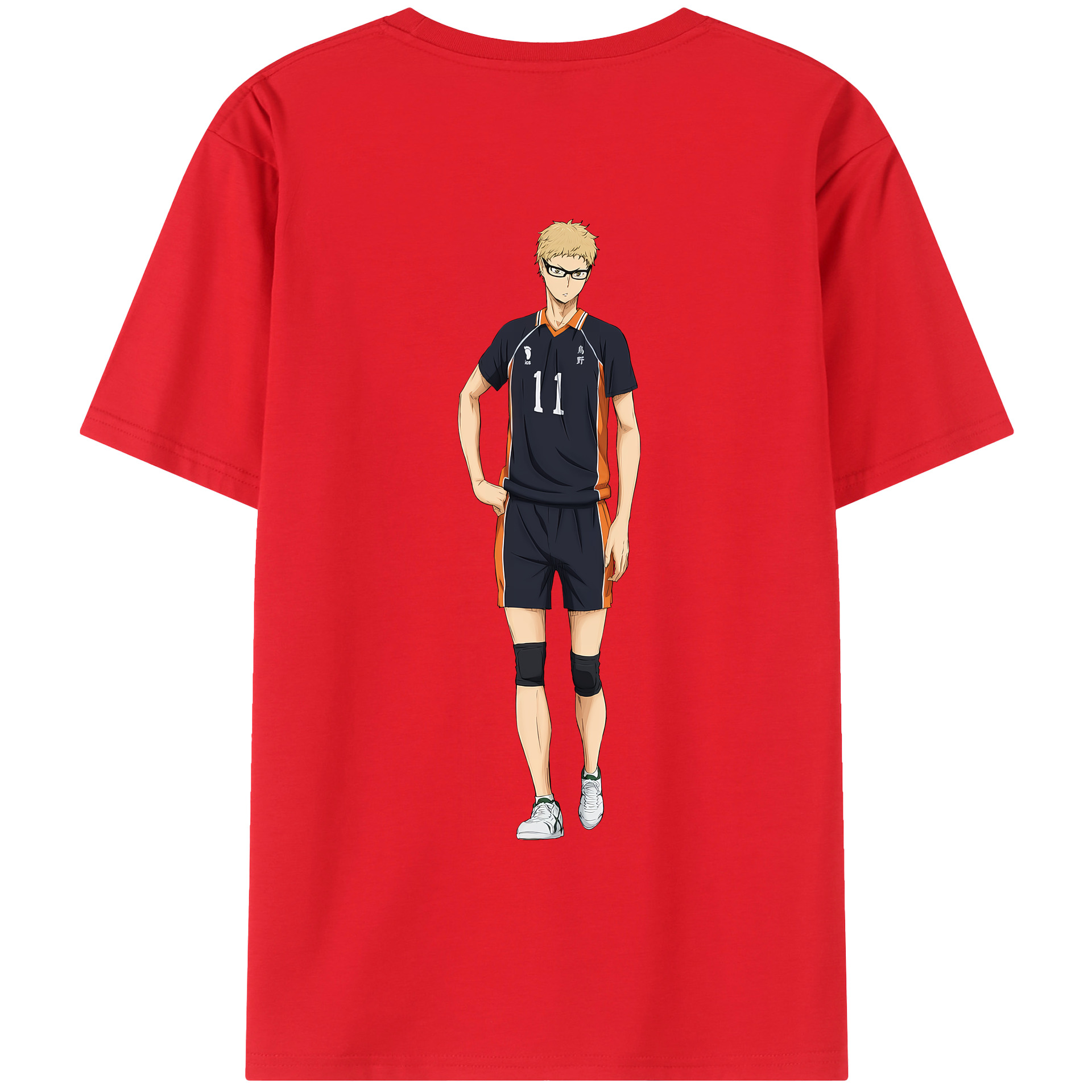 （画像用） ハイキュー!! Haikyu!! 綿100％ メンズ半袖Tシャツ（バックプリント） 通気性