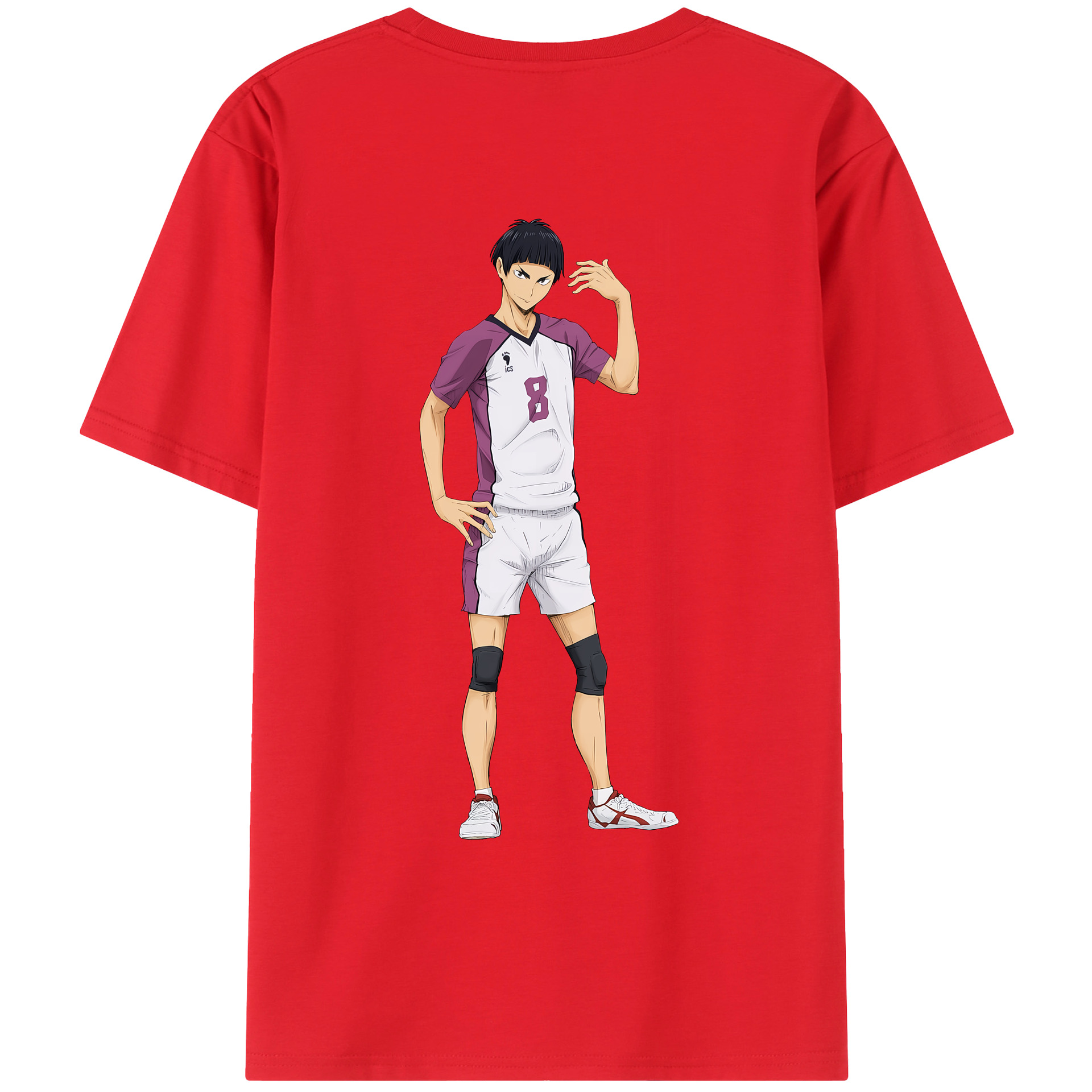 （画像用） ハイキュー!! Haikyu!! 綿100％ メンズ半袖Tシャツ（バックプリント） 通気性