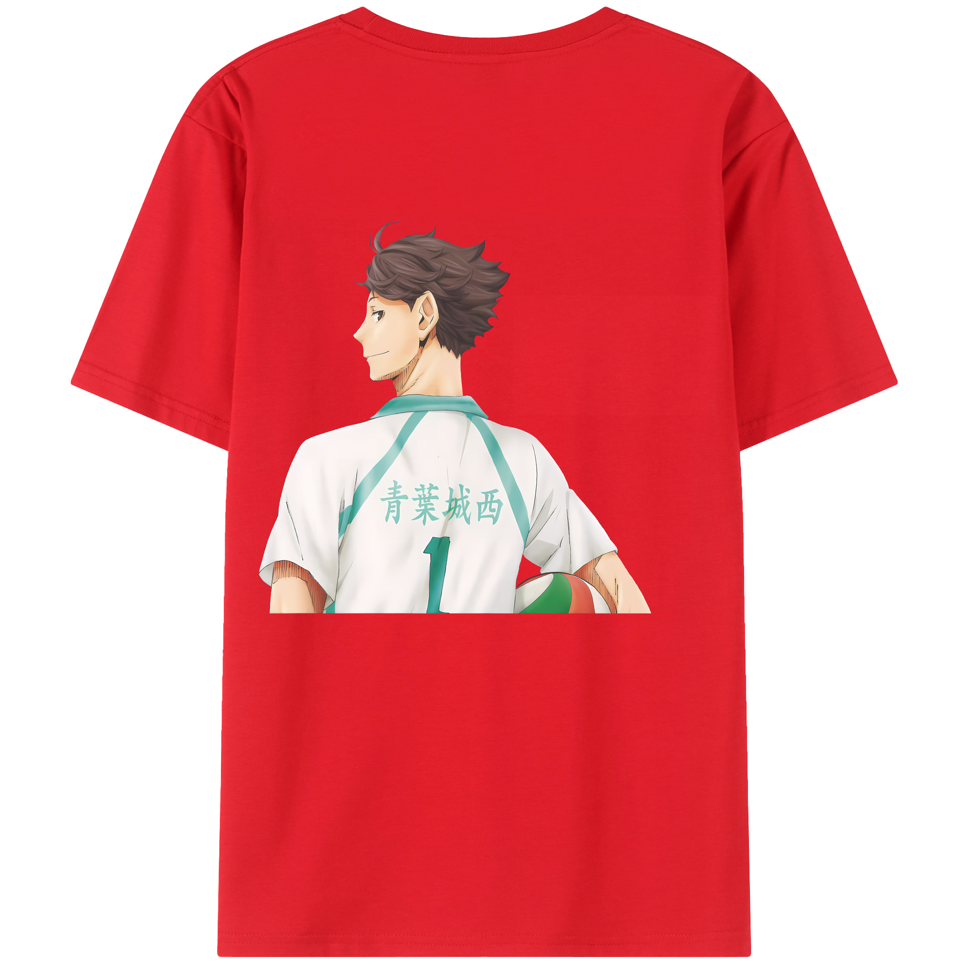 （画像用） ハイキュー!! Haikyu!! 綿100％ メンズ半袖Tシャツ（バックプリント） 通気性