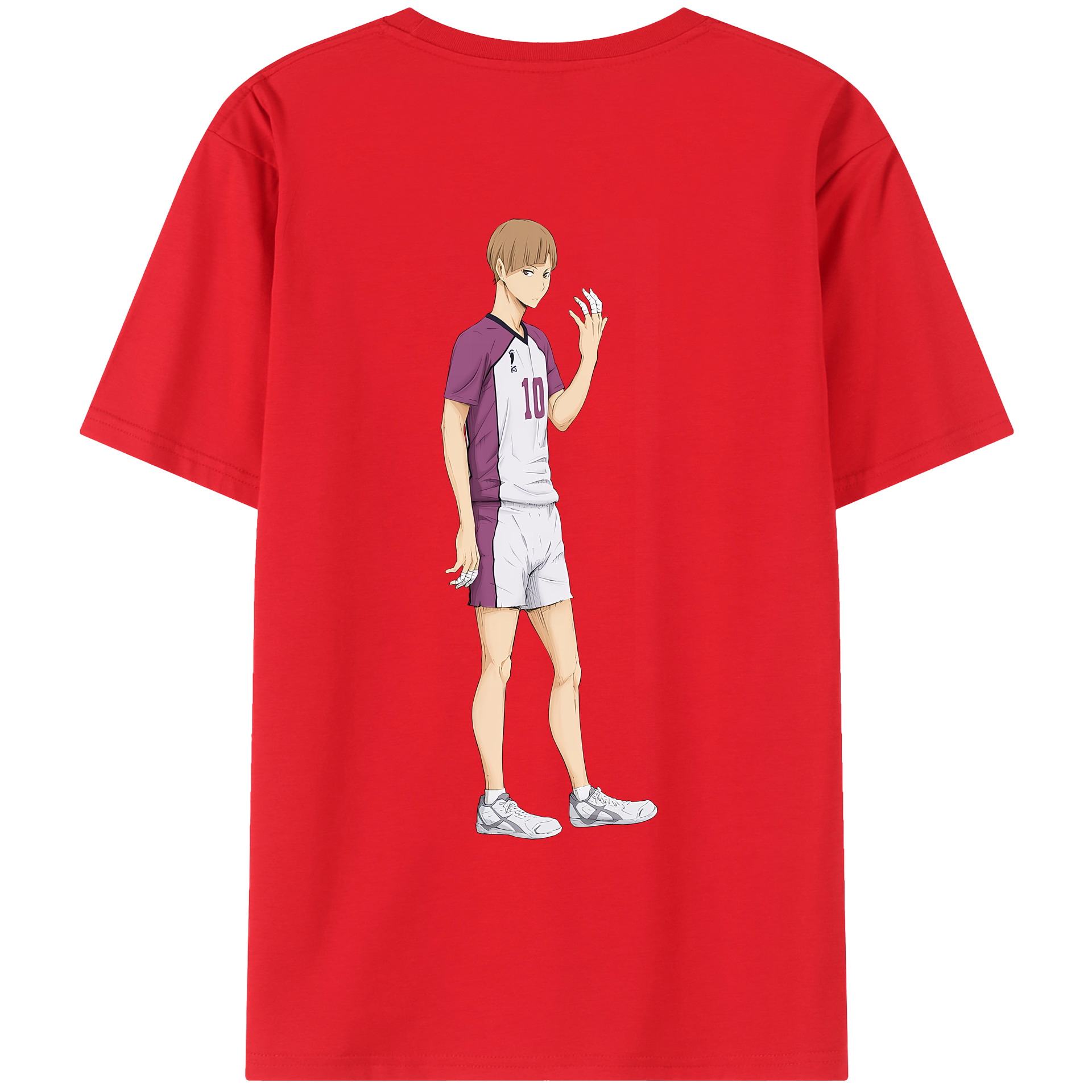 （画像用） ハイキュー!! Haikyu!! 綿100％ メンズ半袖Tシャツ（バックプリント） 通気性