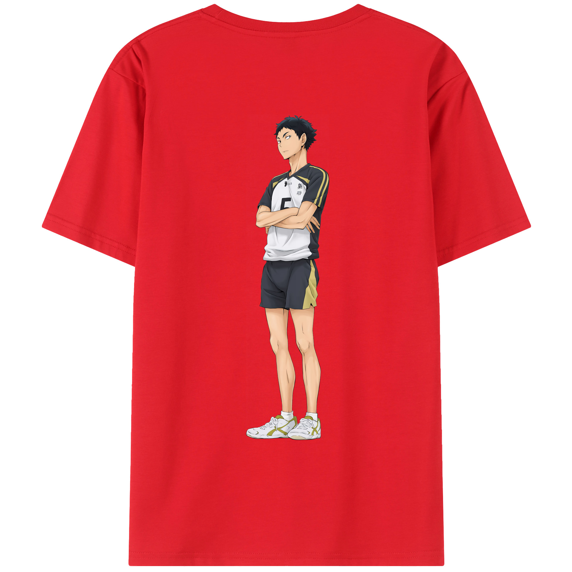 （画像用） ハイキュー!! Haikyu!! 綿100％ メンズ半袖Tシャツ（バックプリント） 通気性