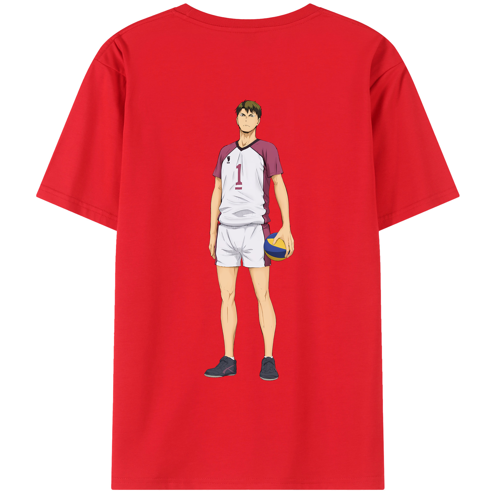 （画像用） ハイキュー!! Haikyu!! 綿100％ メンズ半袖Tシャツ（バックプリント） 通気性