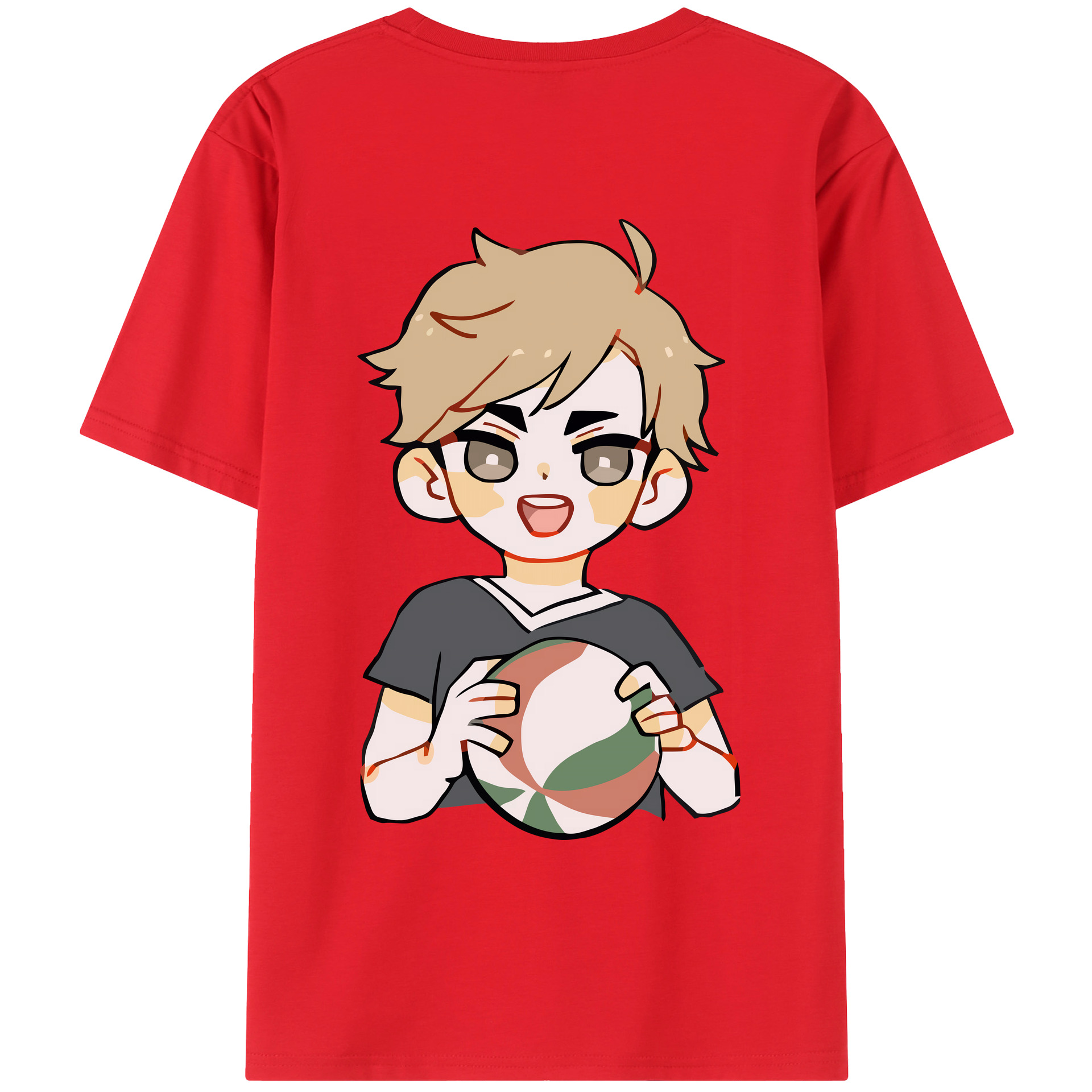 （画像用） ハイキュー!! Haikyu!! 綿100％ メンズ半袖Tシャツ（バックプリント） 通気性