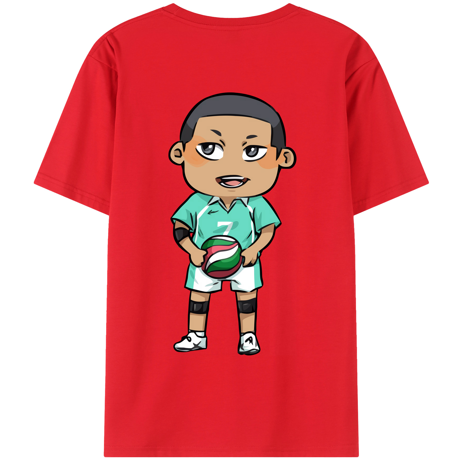 （画像用） ハイキュー!! Haikyu!! 綿100％ メンズ半袖Tシャツ（バックプリント） 通気性
