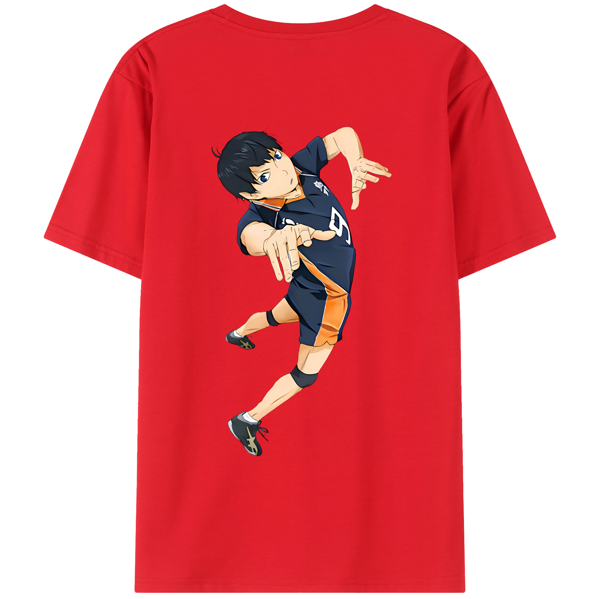 （画像用） ハイキュー!! Haikyu!! 綿100％ メンズ半袖Tシャツ（バックプリント） 通気性
