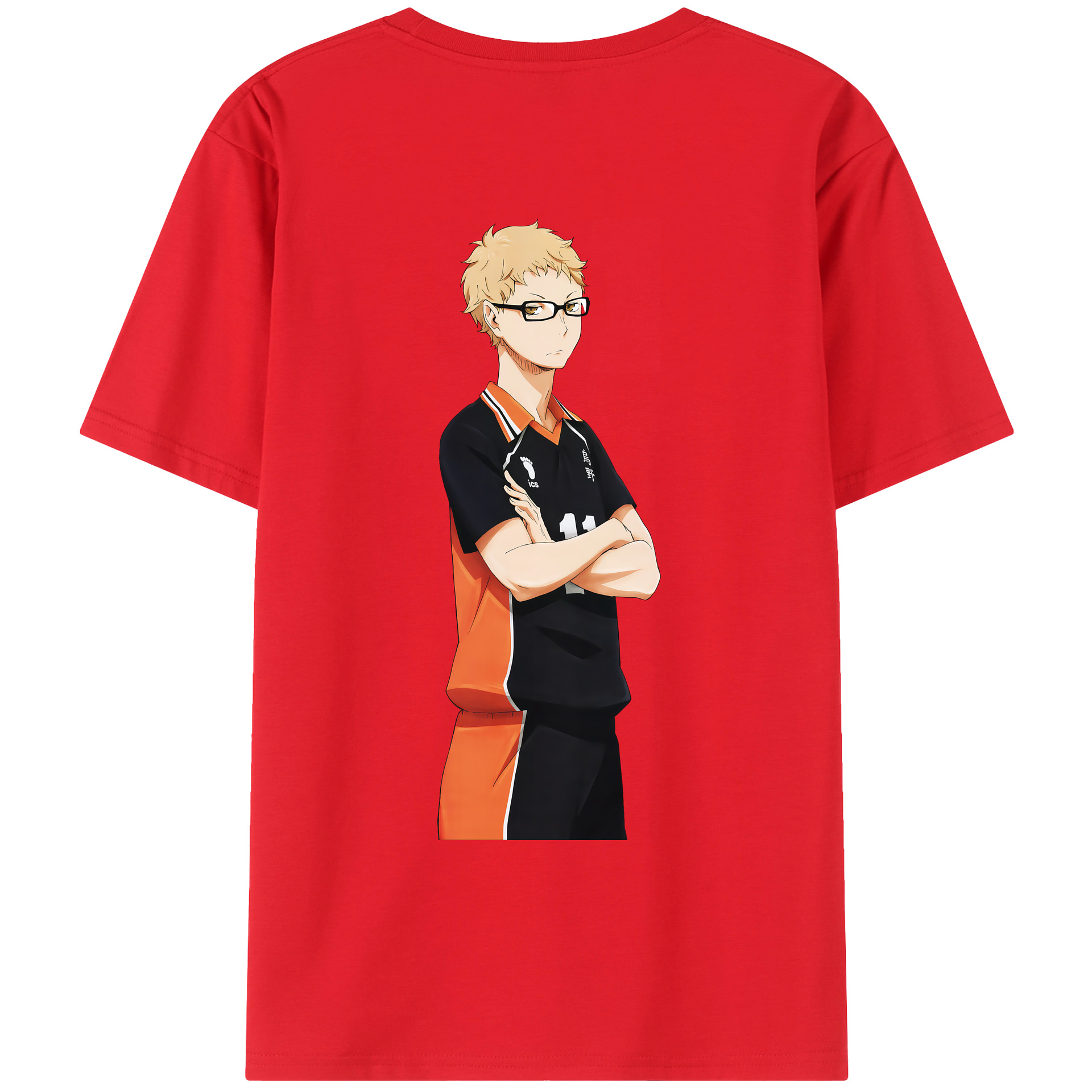 （画像用） ハイキュー!! Haikyu!! 綿100％ メンズ半袖Tシャツ（バックプリント） 通気性