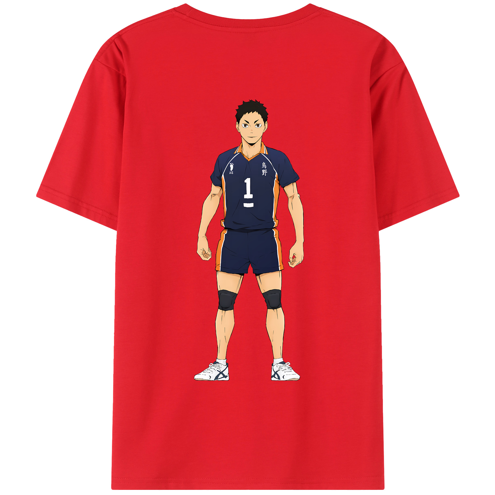 （画像用） ハイキュー!! Haikyu!! 綿100％ メンズ半袖Tシャツ（バックプリント） 通気性