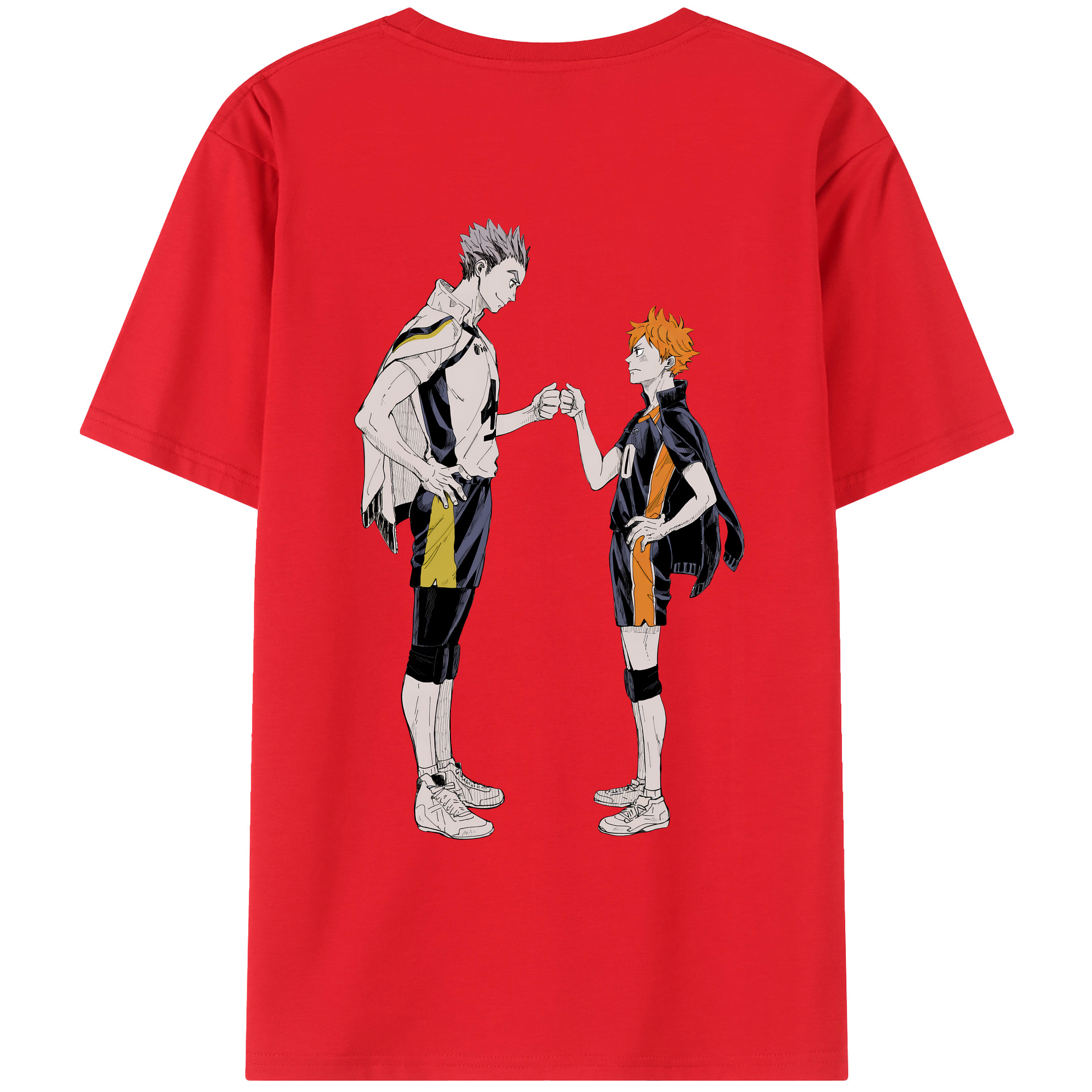 （画像用） ハイキュー!! Haikyu!! 綿100％ メンズ半袖Tシャツ（バックプリント） 通気性