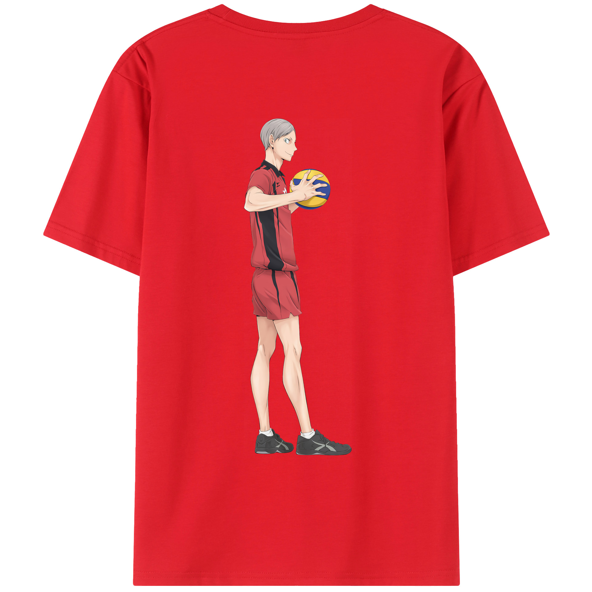 （画像用） ハイキュー!! Haikyu!! 綿100％ メンズ半袖Tシャツ（バックプリント） 通気性