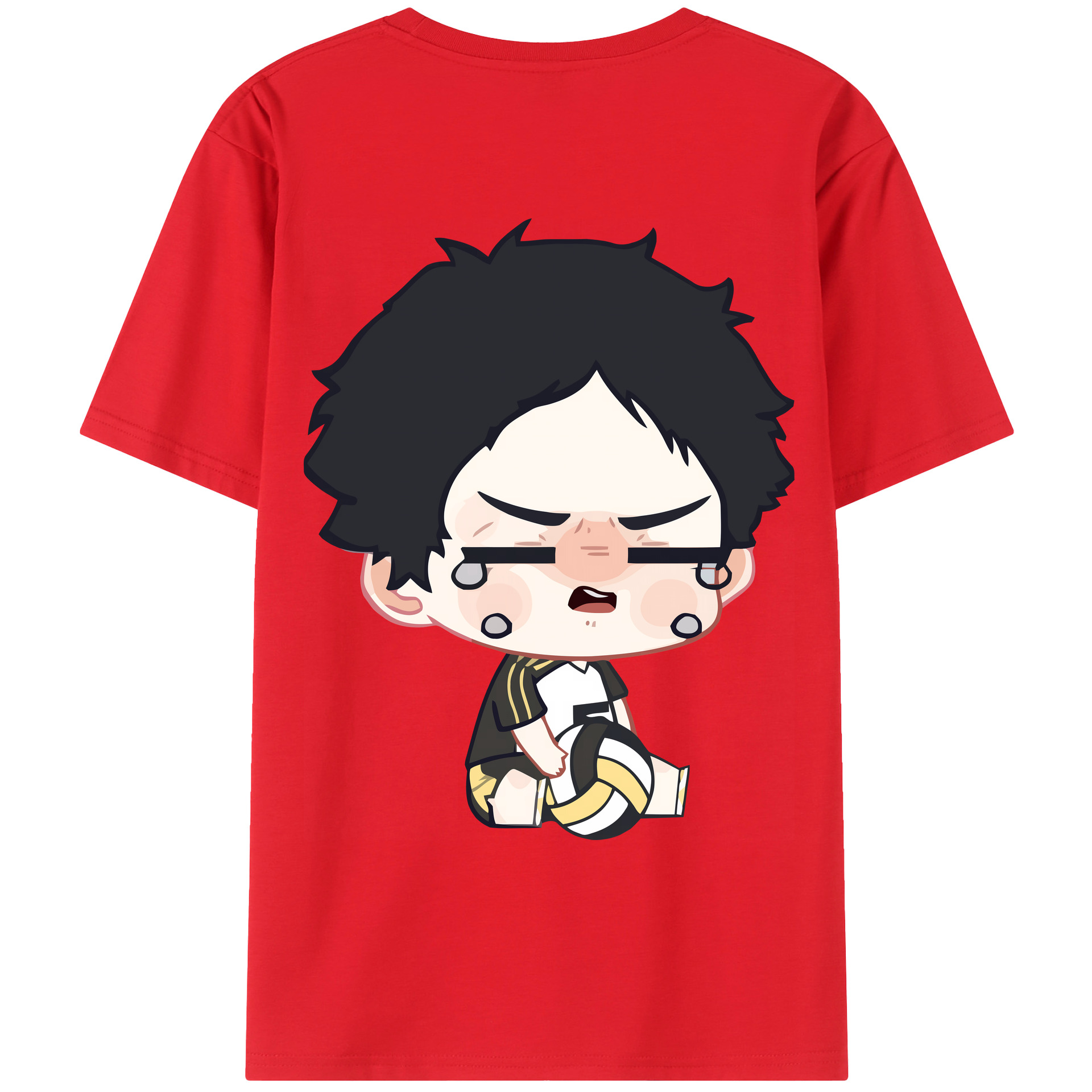 （画像用） ハイキュー!! Haikyu!! 綿100％ メンズ半袖Tシャツ（バックプリント） 通気性