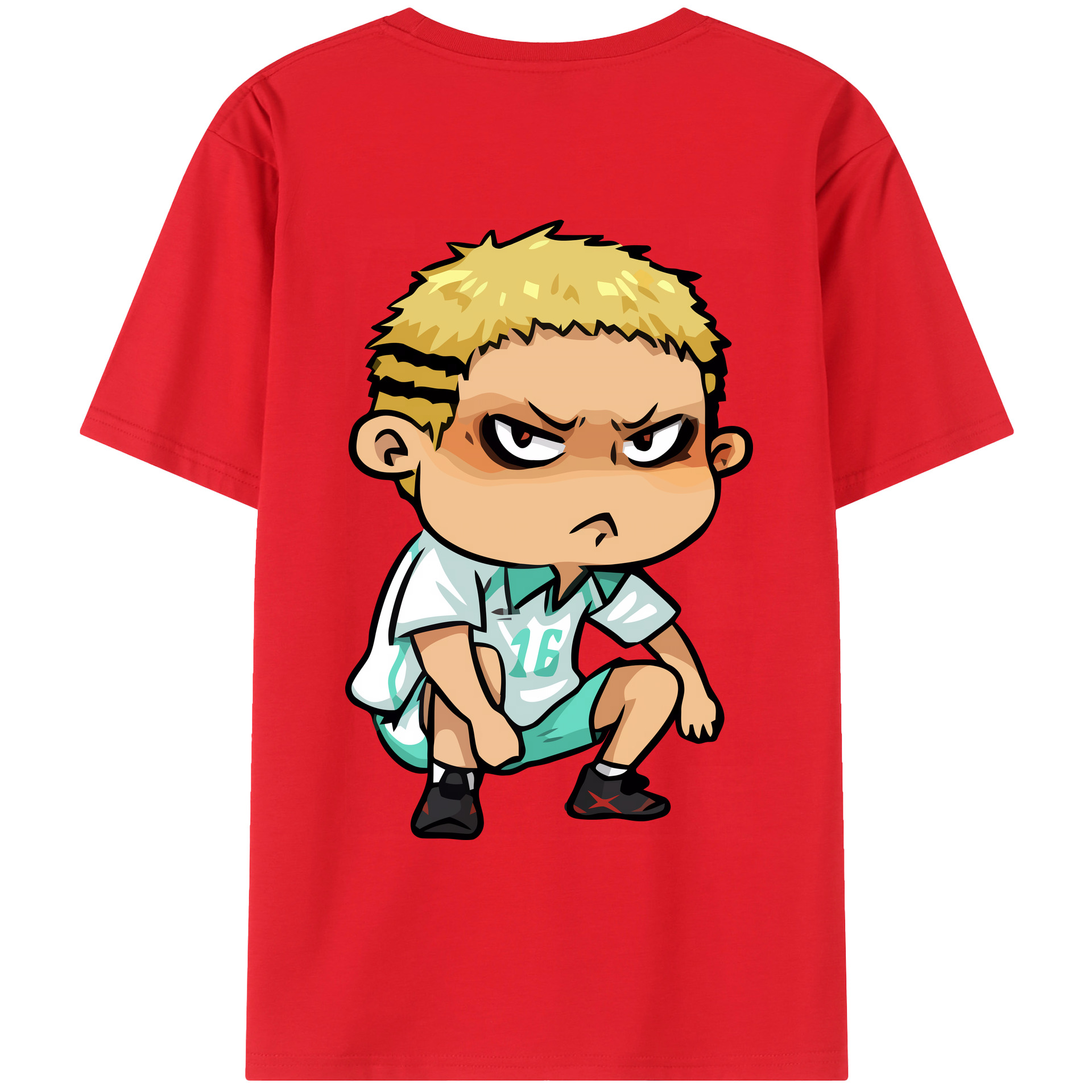 （画像用） ハイキュー!! Haikyu!! 綿100％ メンズ半袖Tシャツ（バックプリント） 通気性