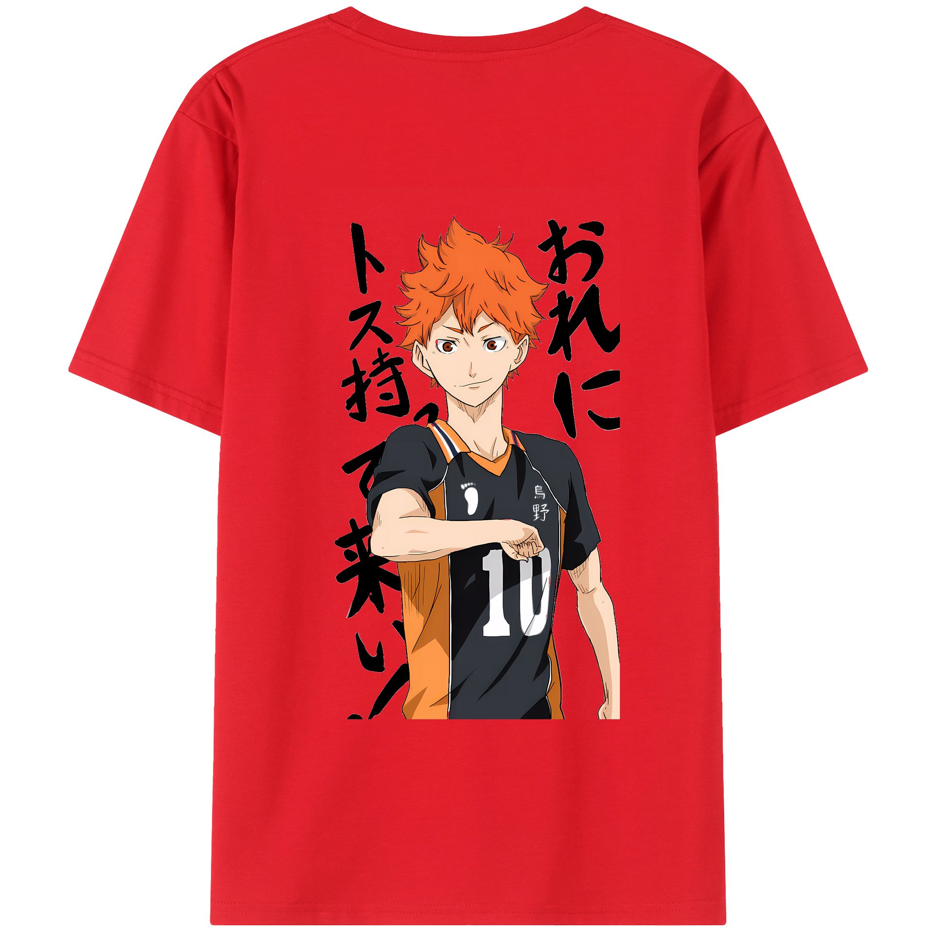 （画像用） ハイキュー!! Haikyu!! 綿100％ メンズ半袖Tシャツ（バックプリント） 通気性