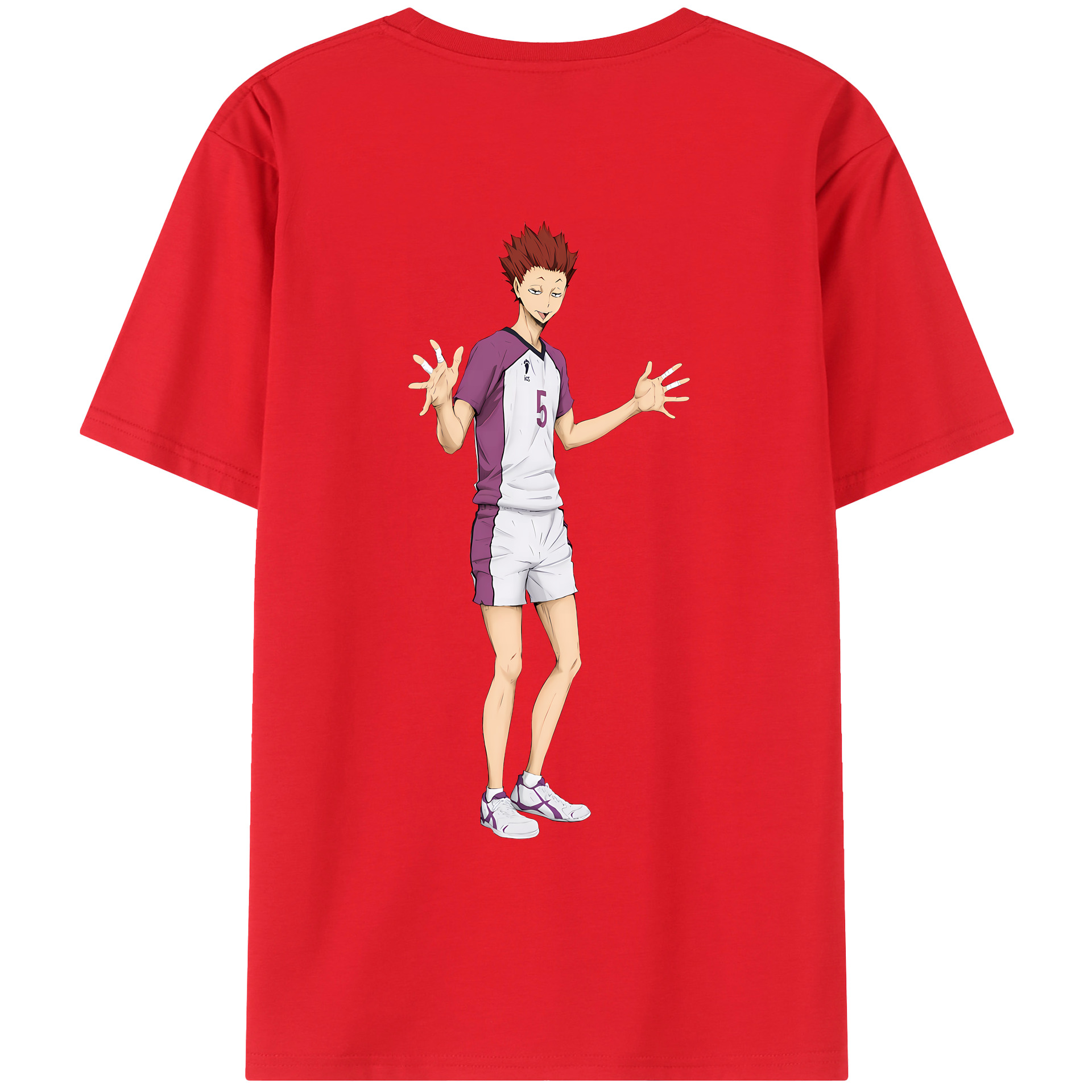 （画像用） ハイキュー!! Haikyu!! 綿100％ メンズ半袖Tシャツ（バックプリント） 通気性