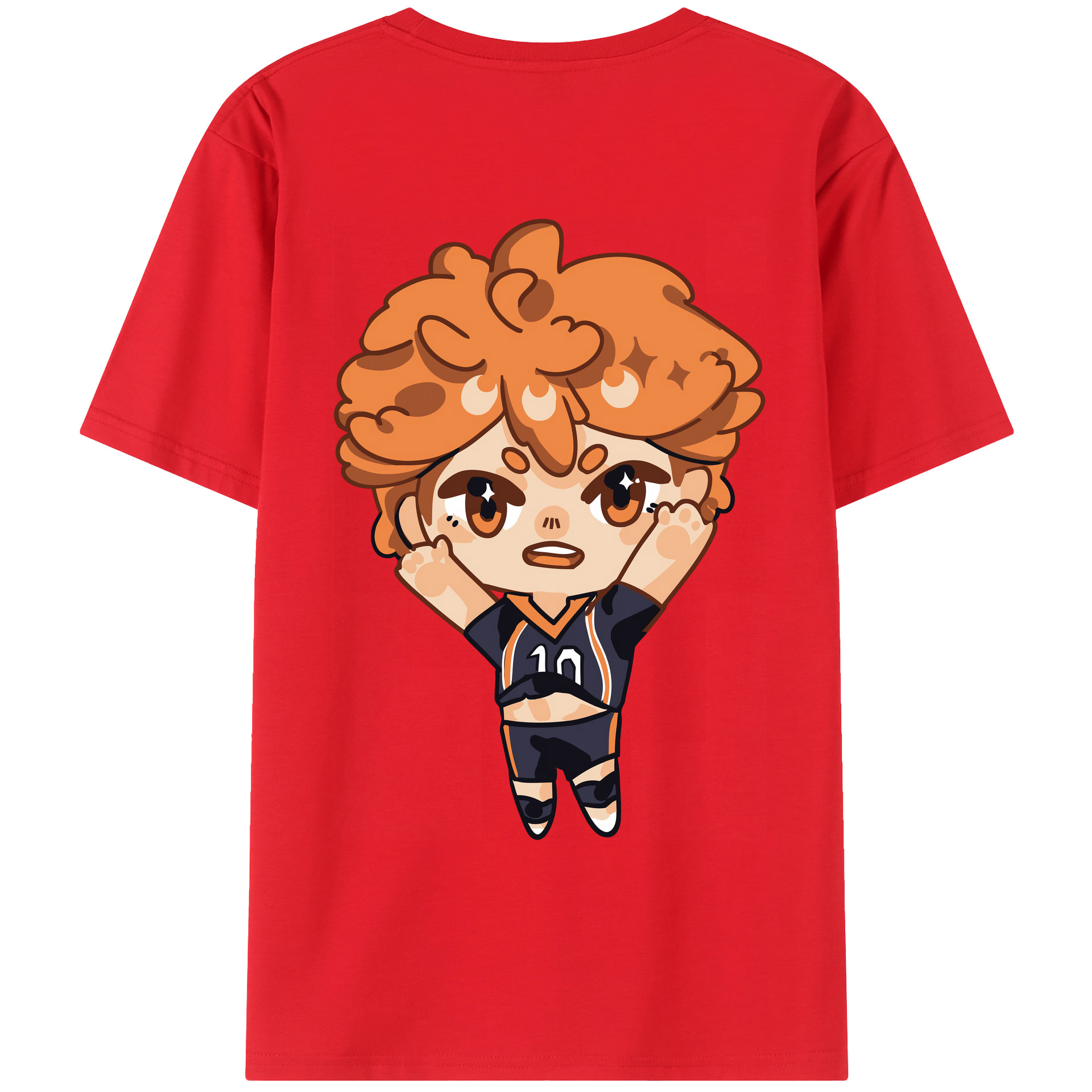（画像用） ハイキュー!! Haikyu!! 綿100％ メンズ半袖Tシャツ（バックプリント） 通気性