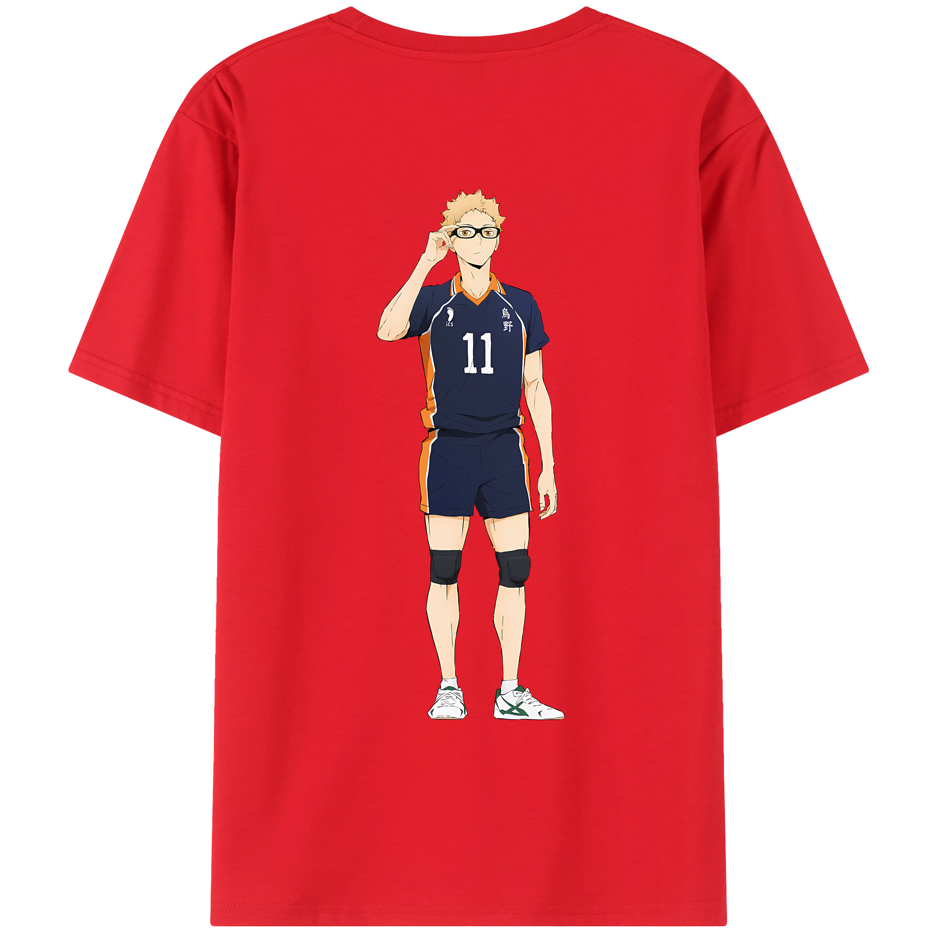 （画像用） ハイキュー!! Haikyu!! 綿100％ メンズ半袖Tシャツ（バックプリント） 通気性