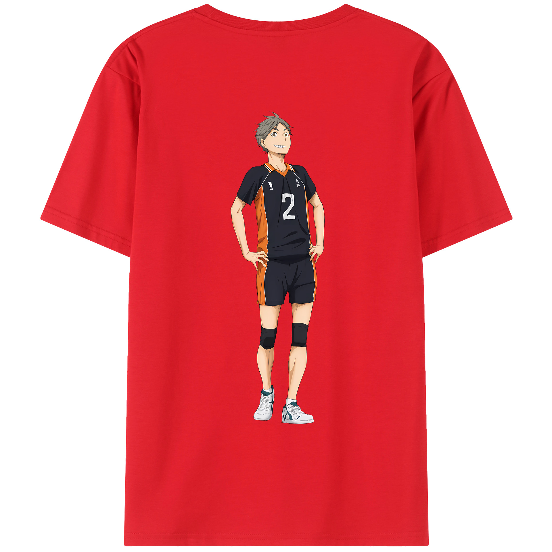 （画像用） ハイキュー!! Haikyu!! 綿100％ メンズ半袖Tシャツ（バックプリント） 通気性