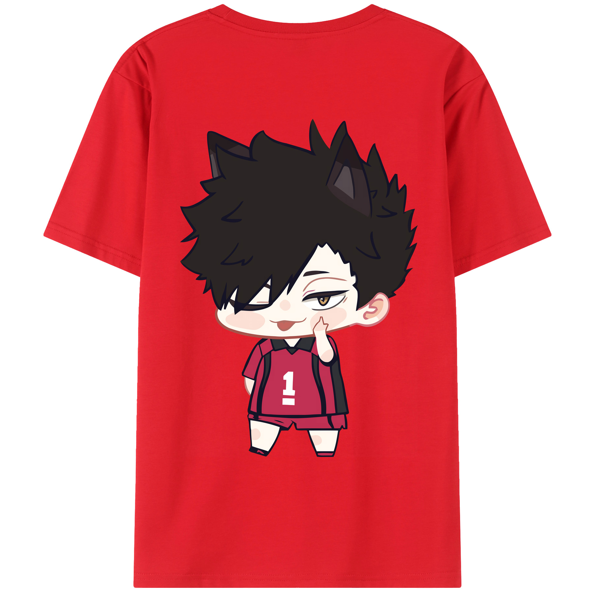 （画像用） ハイキュー!! Haikyu!! 綿100％ メンズ半袖Tシャツ（バックプリント） 通気性