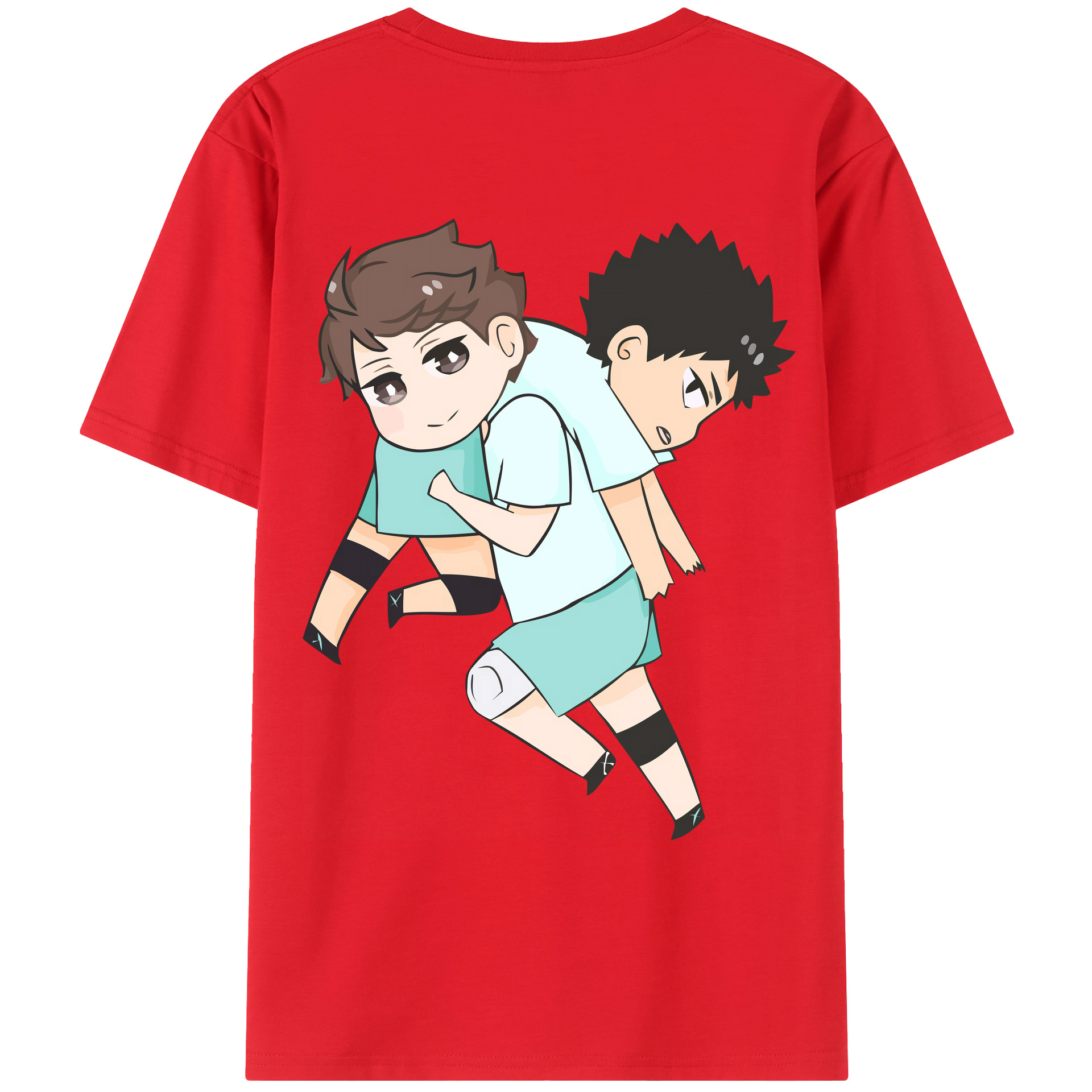 （画像用） ハイキュー!! Haikyu!! 綿100％ メンズ半袖Tシャツ（バックプリント） 通気性