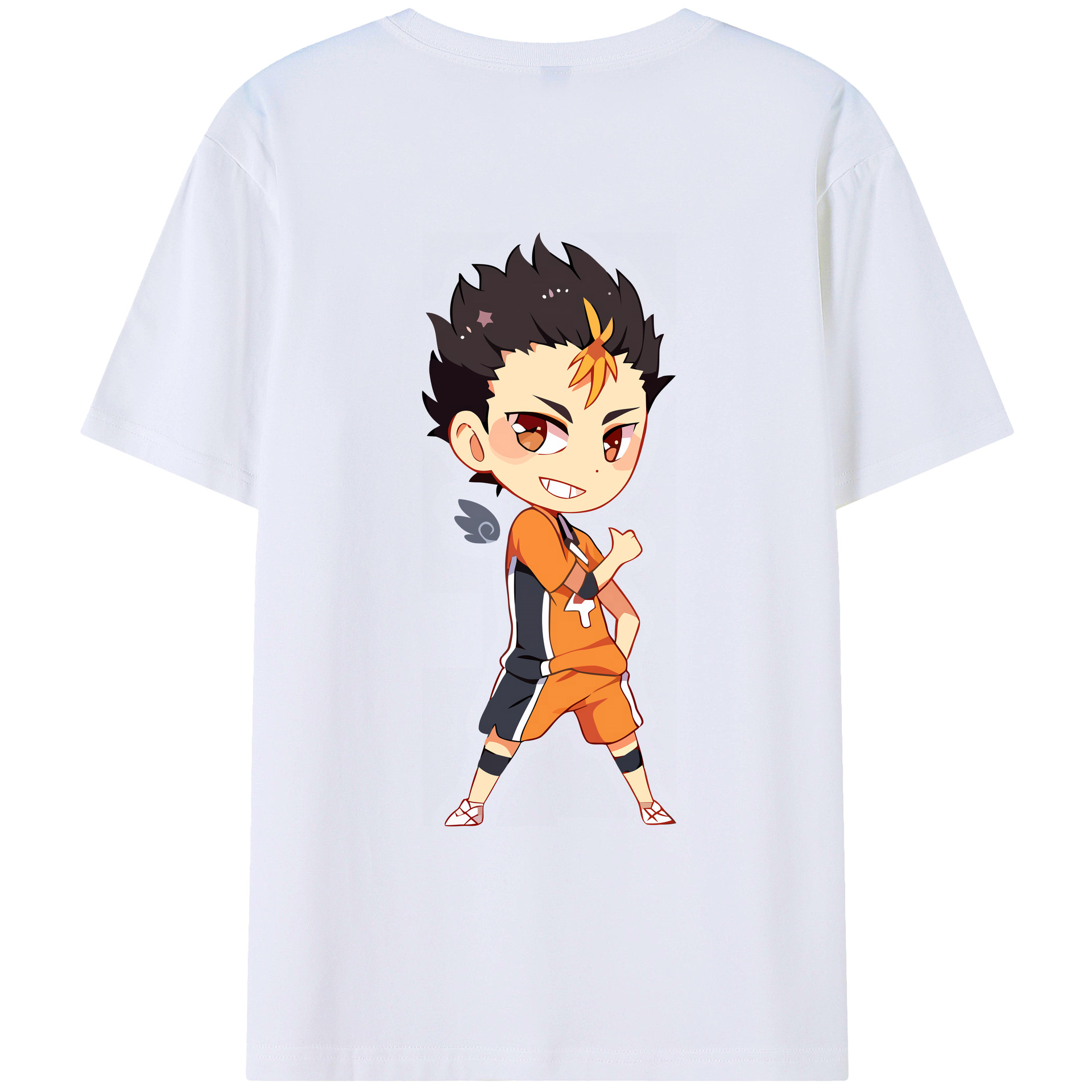 （画像用） ハイキュー!! Haikyu!! 綿100％ メンズ半袖Tシャツ（バックプリント） 通気性