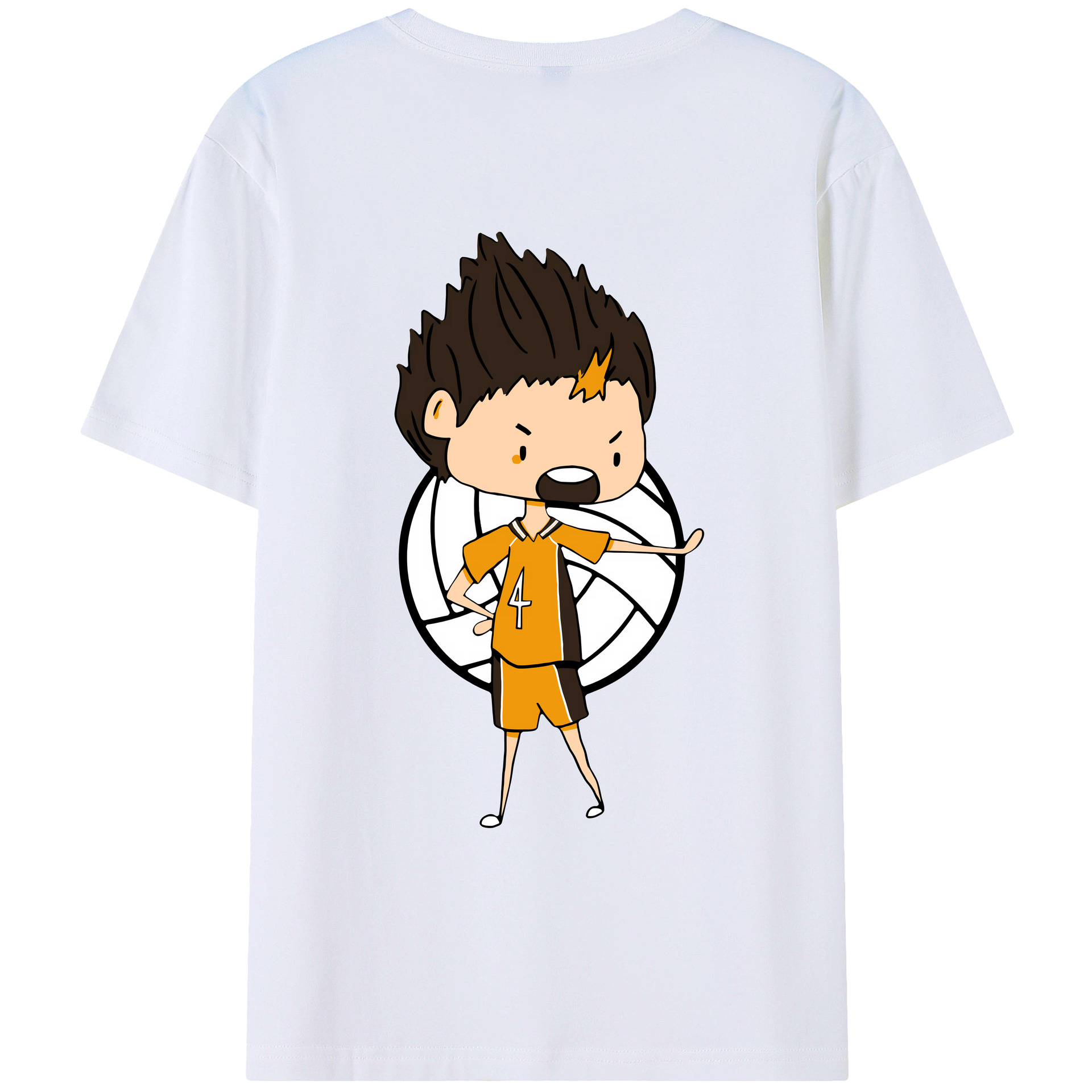 （画像用） ハイキュー!! Haikyu!! 綿100％ メンズ半袖Tシャツ（バックプリント） 通気性