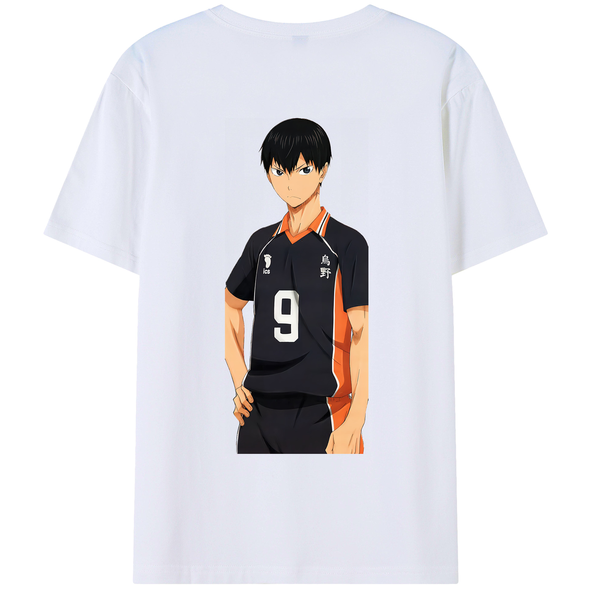 （画像用） ハイキュー!! Haikyu!! 綿100％ メンズ半袖Tシャツ（バックプリント） 通気性