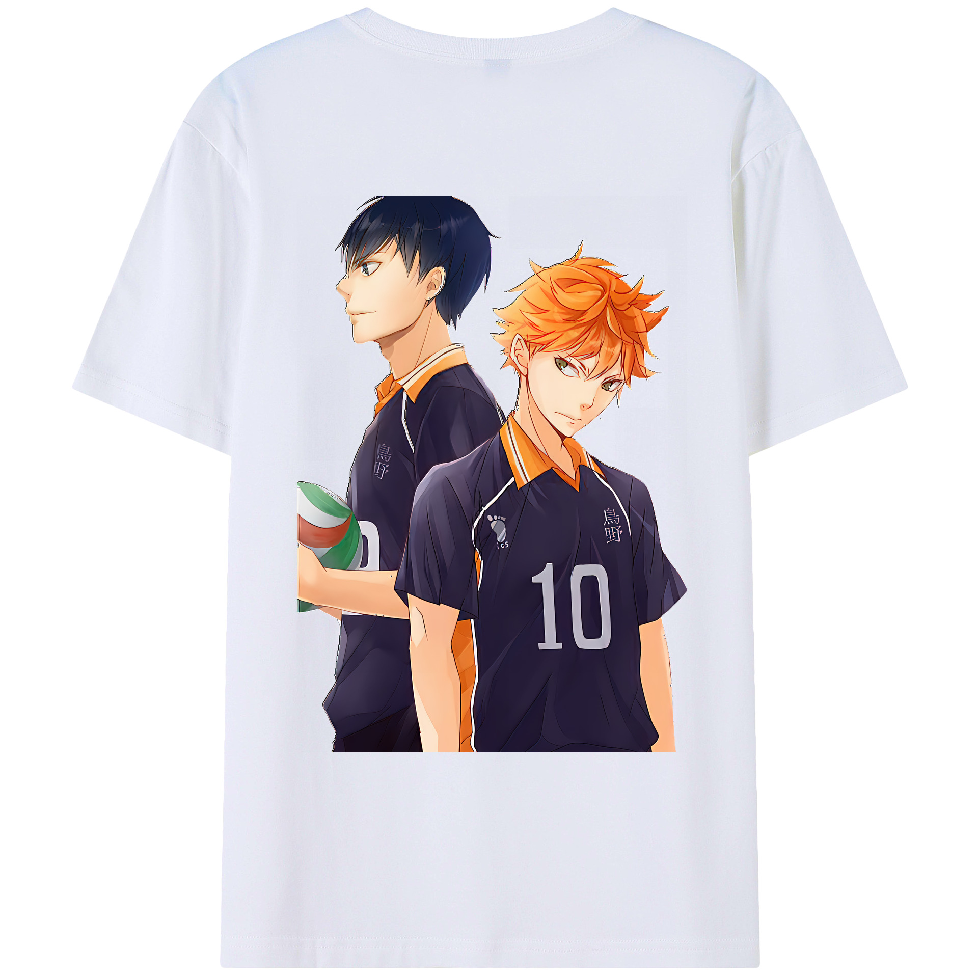 （画像用） ハイキュー!! Haikyu!! 綿100％ メンズ半袖Tシャツ（バックプリント） 通気性
