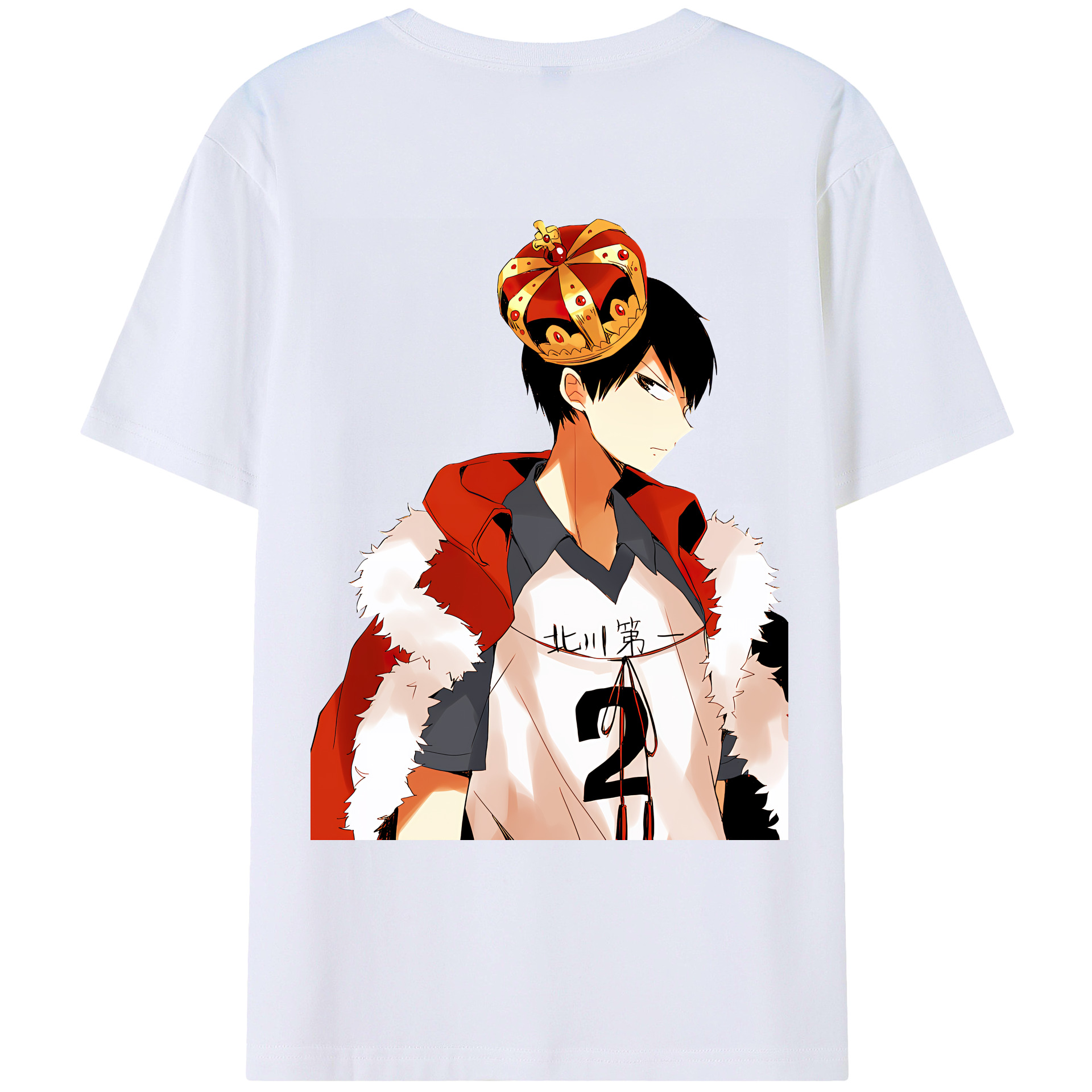 （画像用） ハイキュー!! Haikyu!! 綿100％ メンズ半袖Tシャツ（バックプリント） 通気性