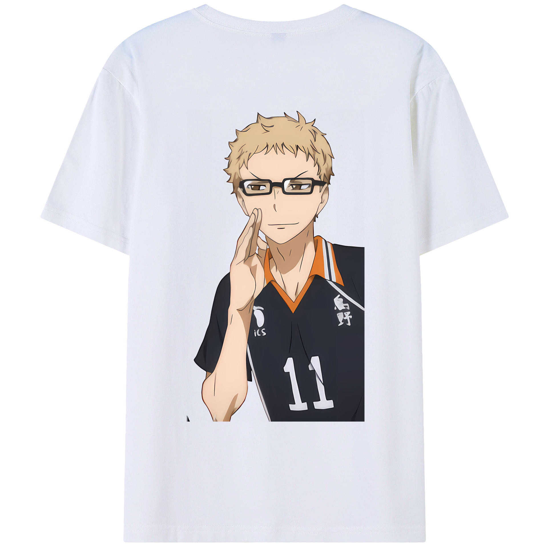 （画像用） ハイキュー!! Haikyu!! 綿100％ メンズ半袖Tシャツ（バックプリント） 通気性