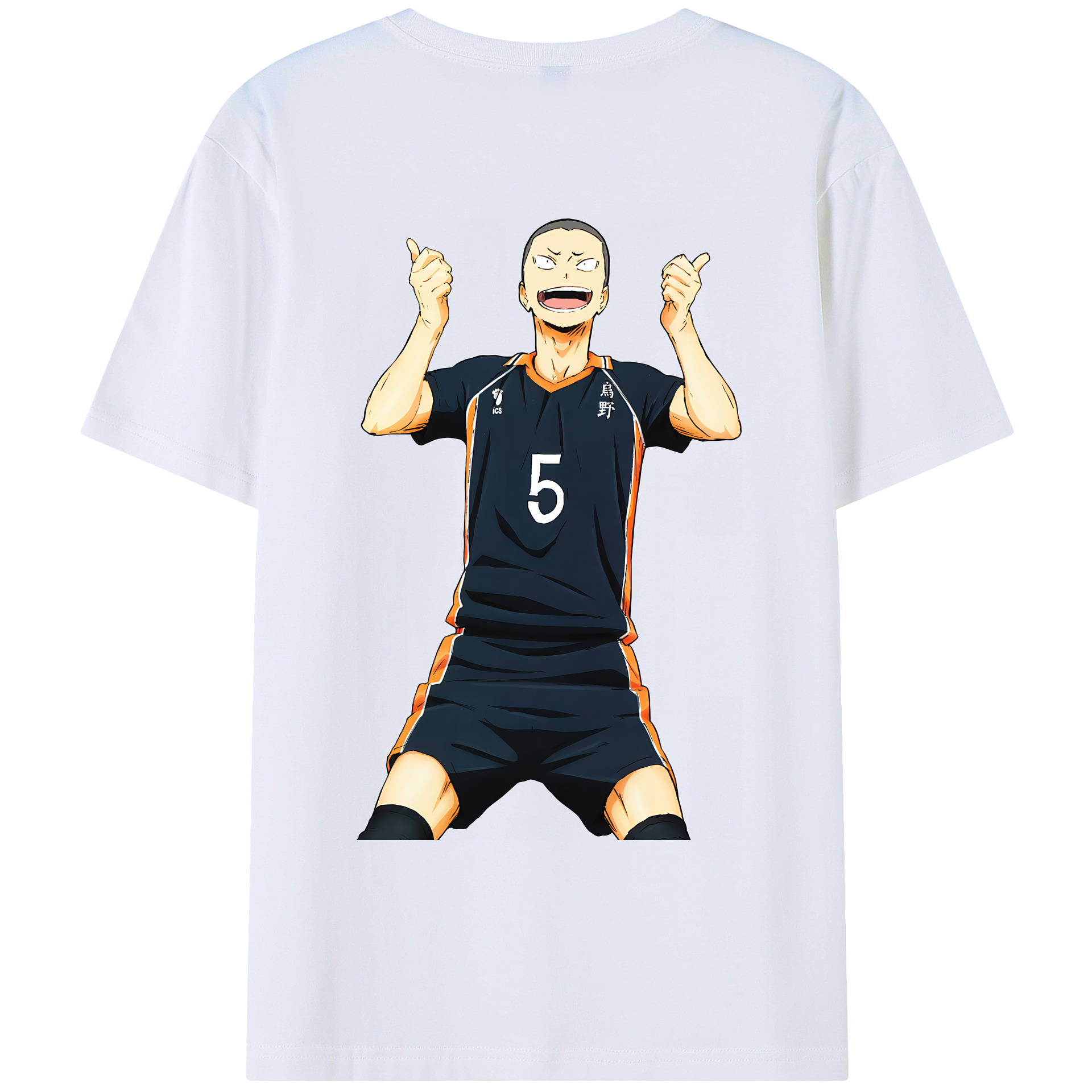 （画像用） ハイキュー!! Haikyu!! 綿100％ メンズ半袖Tシャツ（バックプリント） 通気性