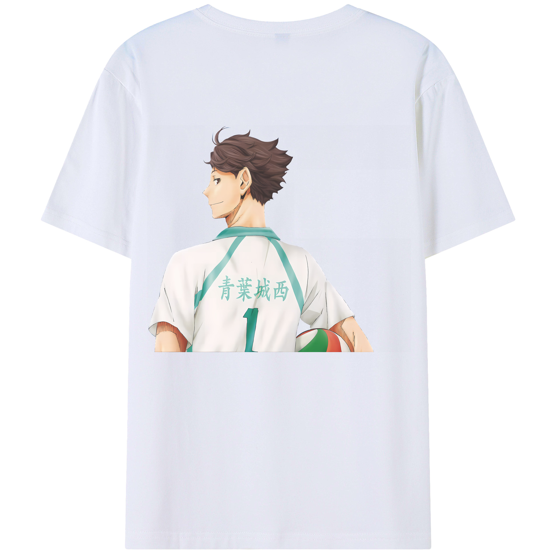 （画像用） ハイキュー!! Haikyu!! 綿100％ メンズ半袖Tシャツ（バックプリント） 通気性