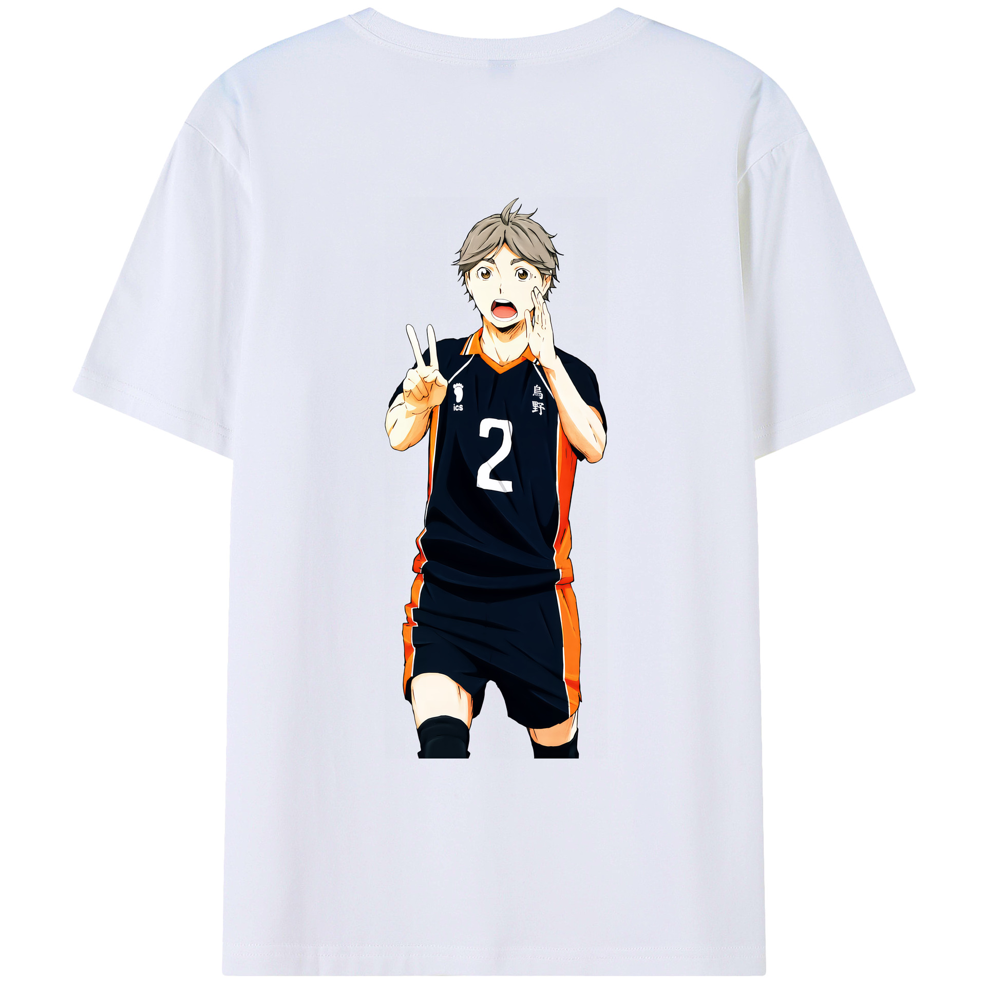 （画像用） ハイキュー!! Haikyu!! 綿100％ メンズ半袖Tシャツ（バックプリント） 通気性