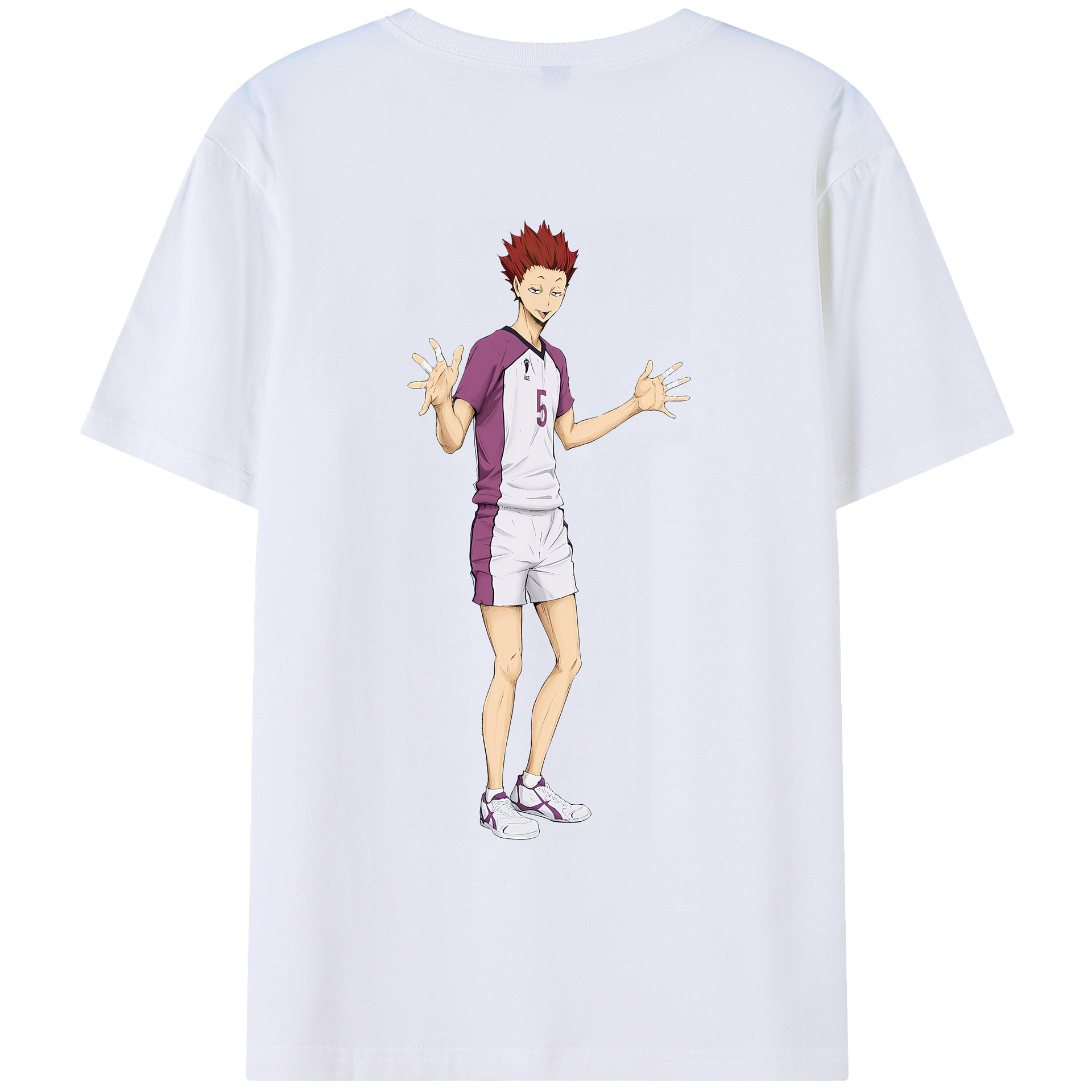 （画像用） ハイキュー!! Haikyu!! 綿100％ メンズ半袖Tシャツ（バックプリント） 通気性