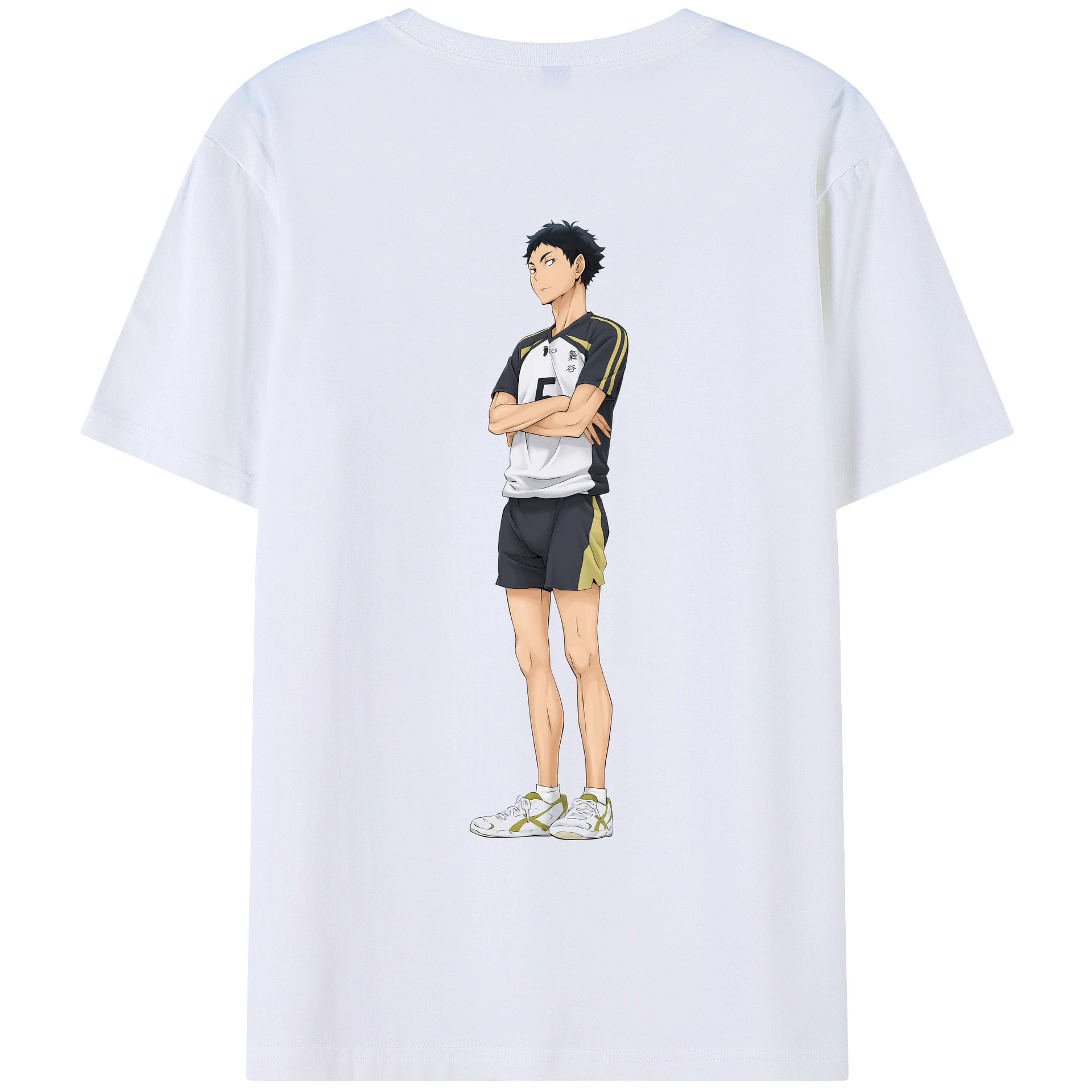 （画像用） ハイキュー!! Haikyu!! 綿100％ メンズ半袖Tシャツ（バックプリント） 通気性