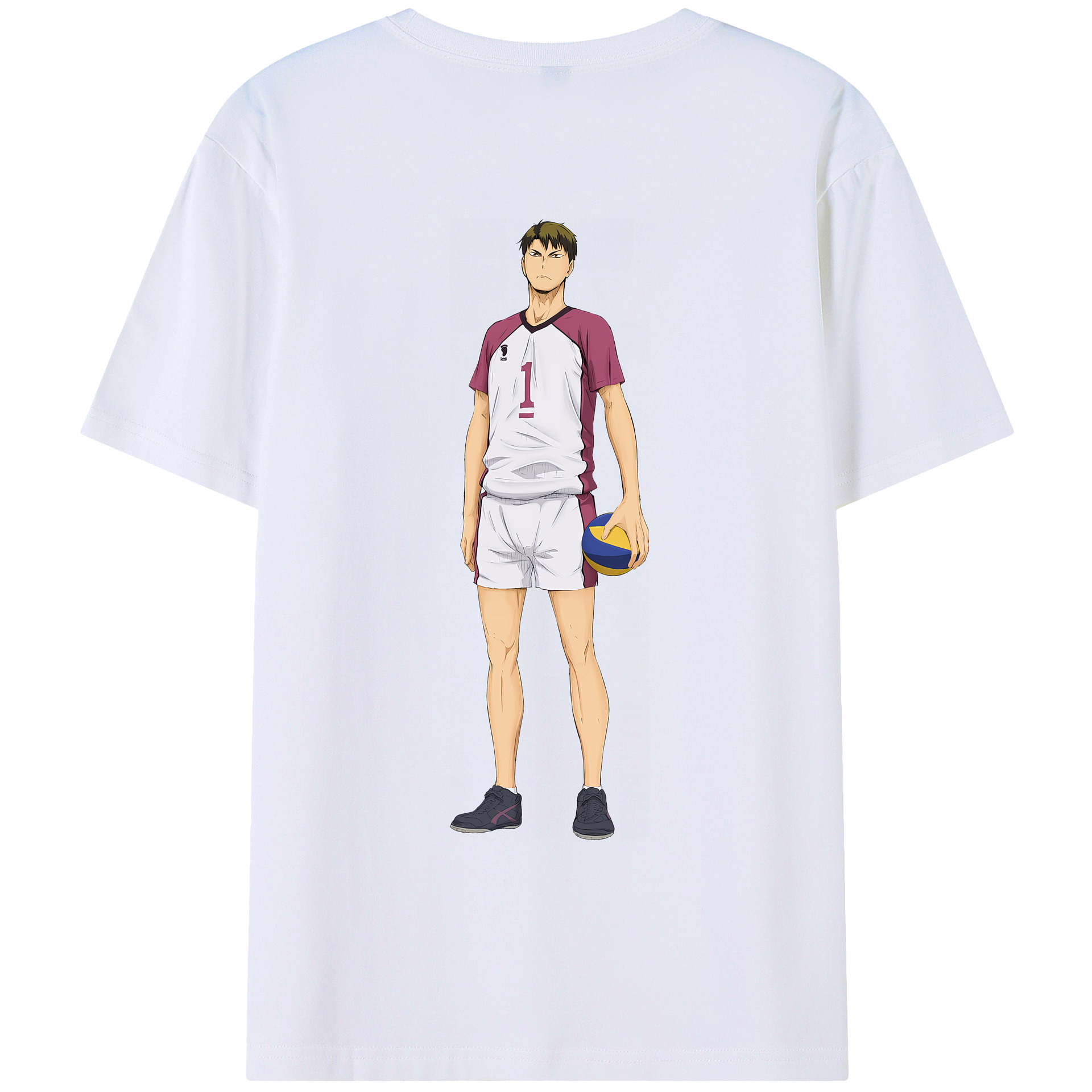 （画像用） ハイキュー!! Haikyu!! 綿100％ メンズ半袖Tシャツ（バックプリント） 通気性