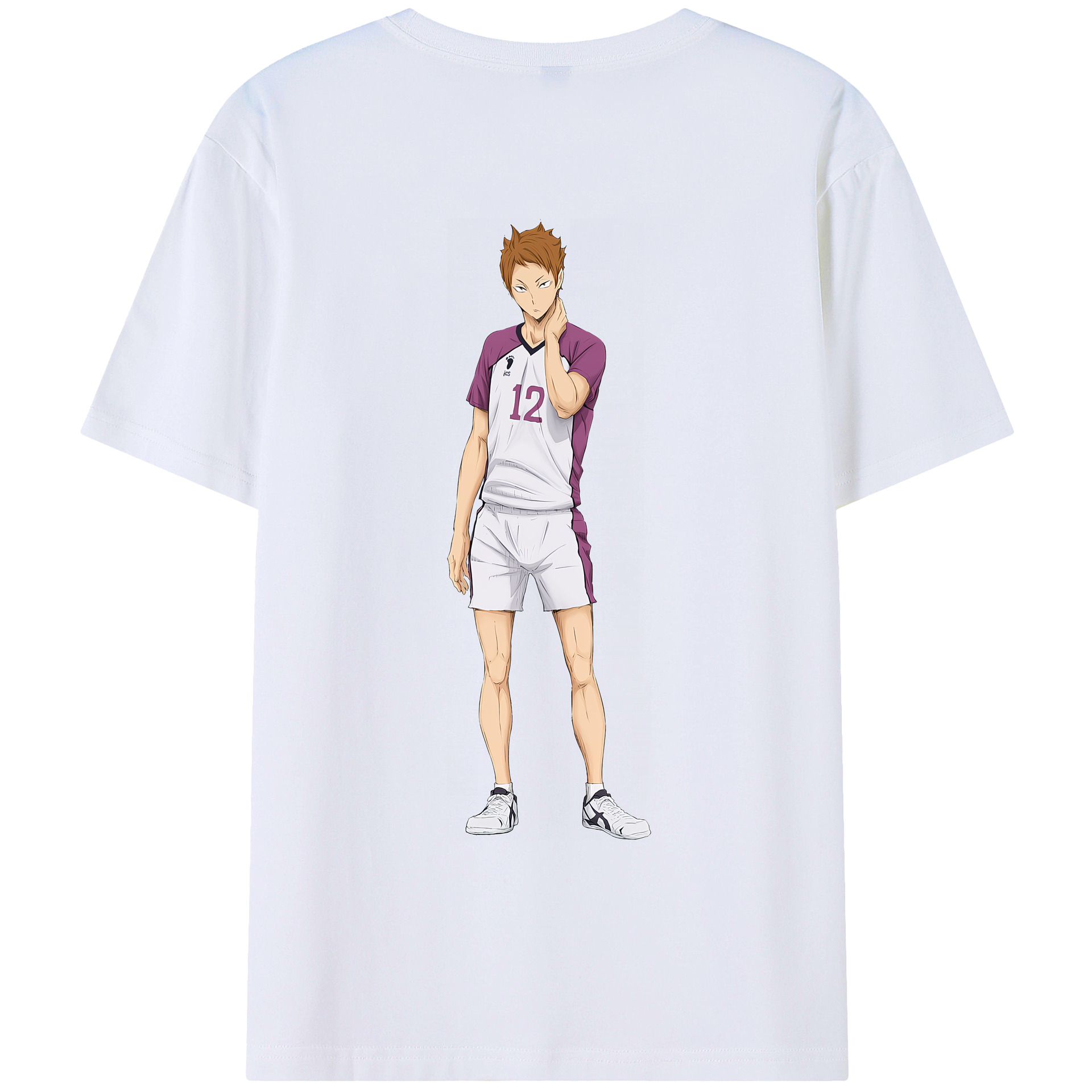 （画像用） ハイキュー!! Haikyu!! 綿100％ メンズ半袖Tシャツ（バックプリント） 通気性