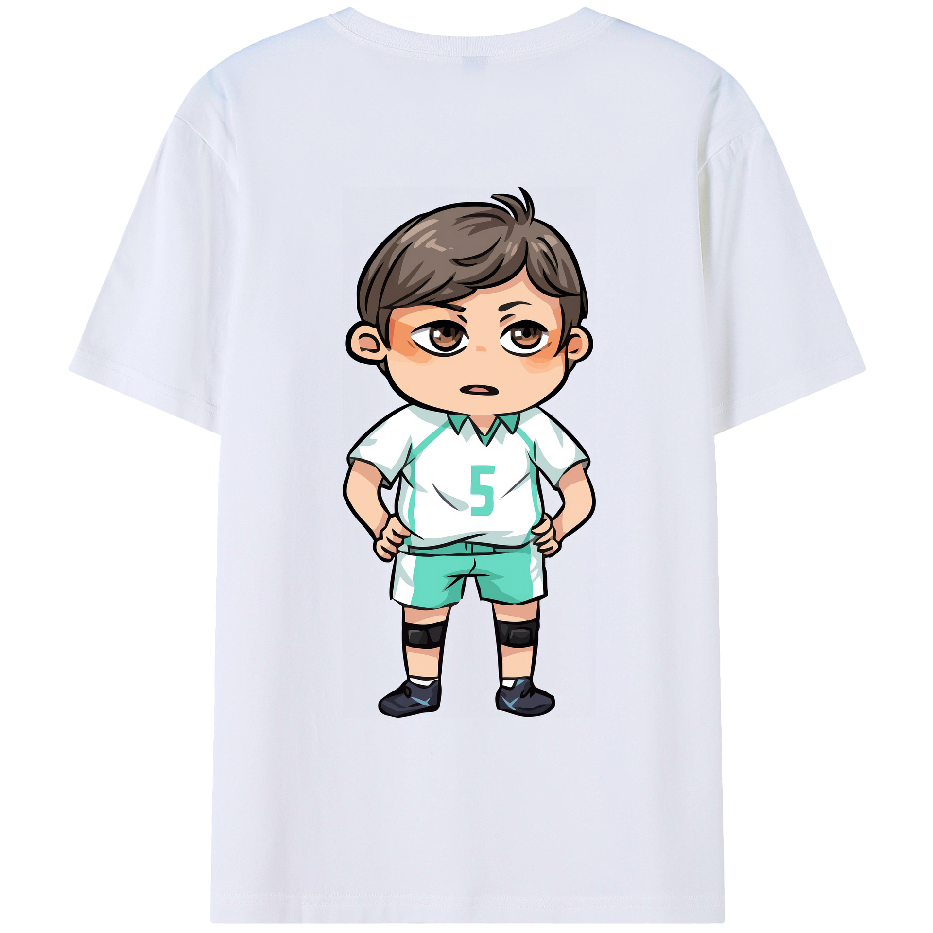 （画像用） ハイキュー!! Haikyu!! 綿100％ メンズ半袖Tシャツ（バックプリント） 通気性