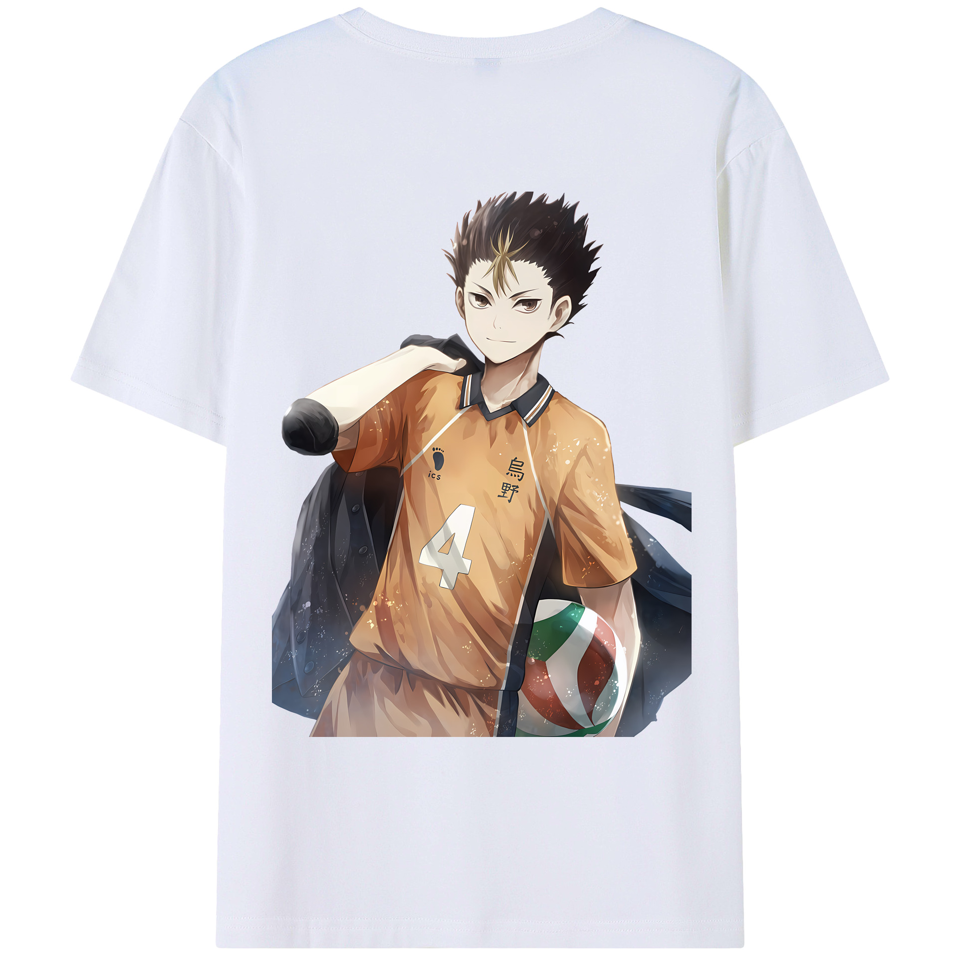 （画像用） ハイキュー!! Haikyu!! 綿100％ メンズ半袖Tシャツ（バックプリント） 通気性