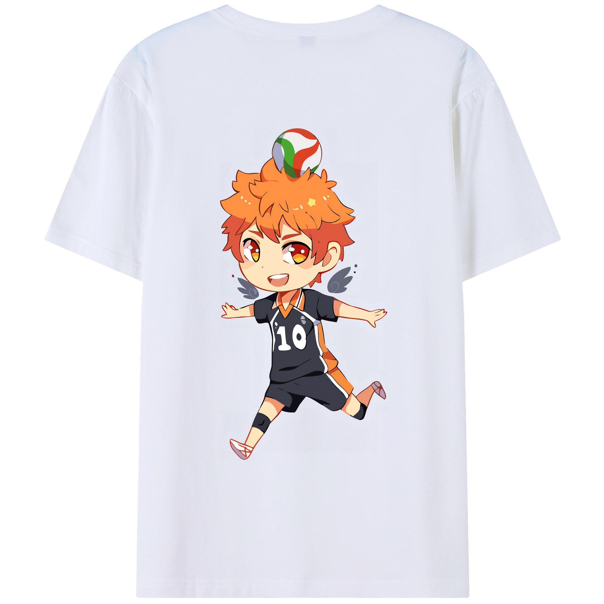 （画像用） ハイキュー!! Haikyu!! 綿100％ メンズ半袖Tシャツ（バックプリント） 通気性