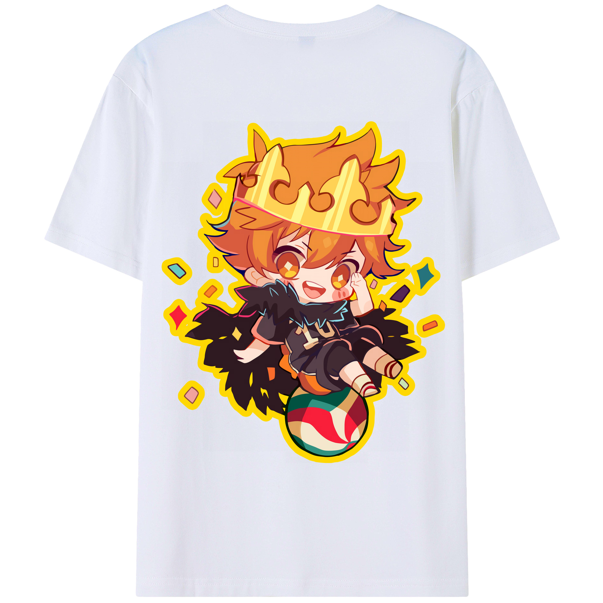 （画像用） ハイキュー!! Haikyu!! 綿100％ メンズ半袖Tシャツ（バックプリント） 通気性