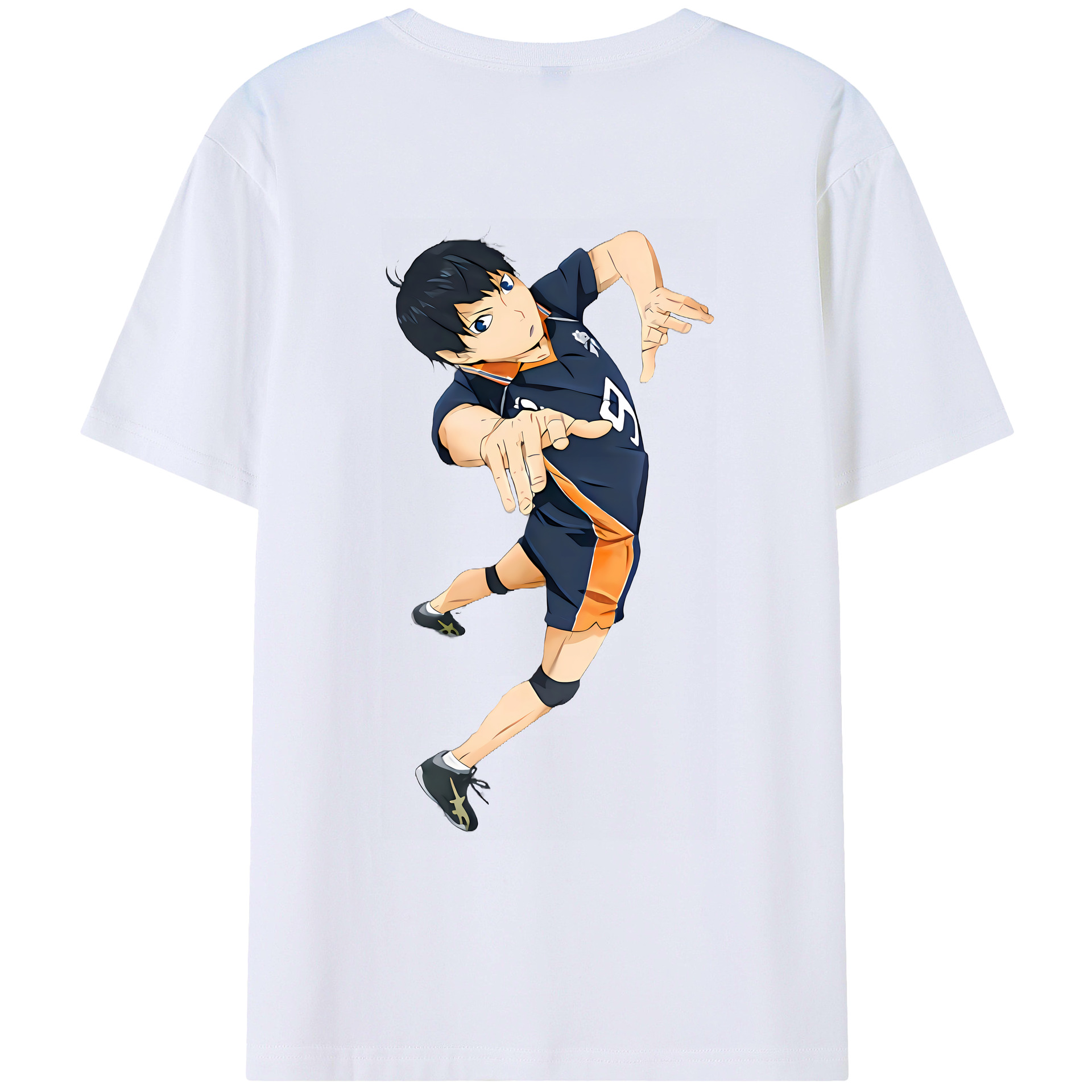 （画像用） ハイキュー!! Haikyu!! 綿100％ メンズ半袖Tシャツ（バックプリント） 通気性
