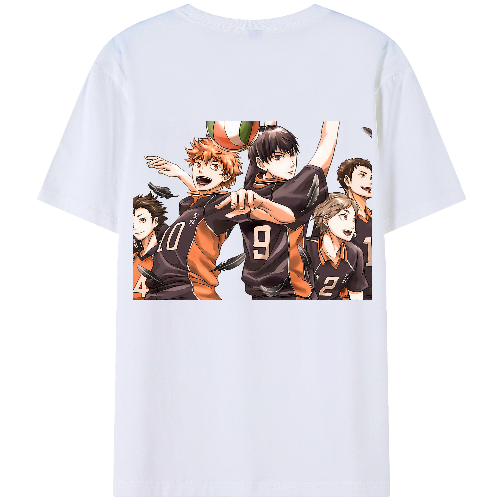 （画像用） ハイキュー!! Haikyu!! 綿100％ メンズ半袖Tシャツ（バックプリント） 通気性