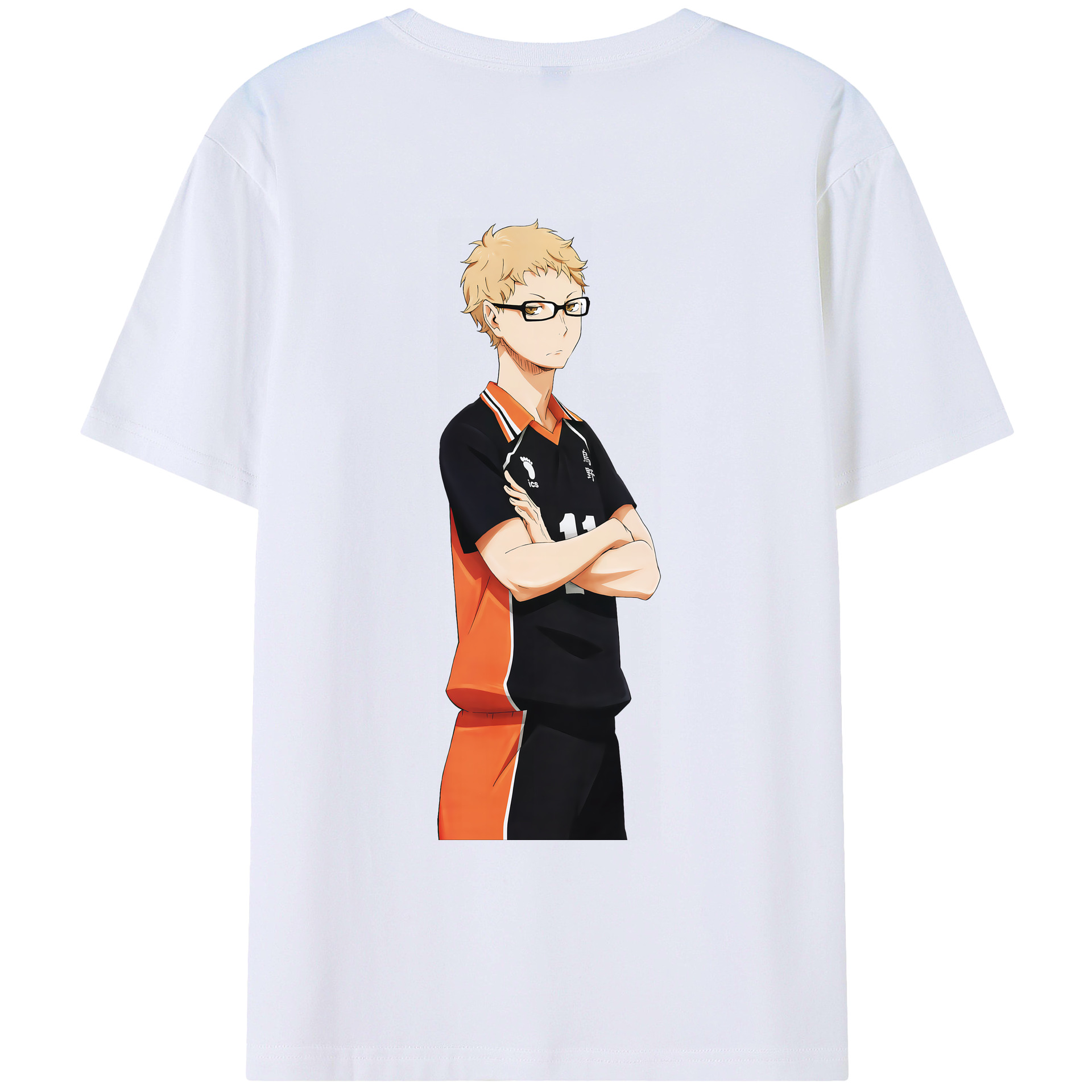 （画像用） ハイキュー!! Haikyu!! 綿100％ メンズ半袖Tシャツ（バックプリント） 通気性
