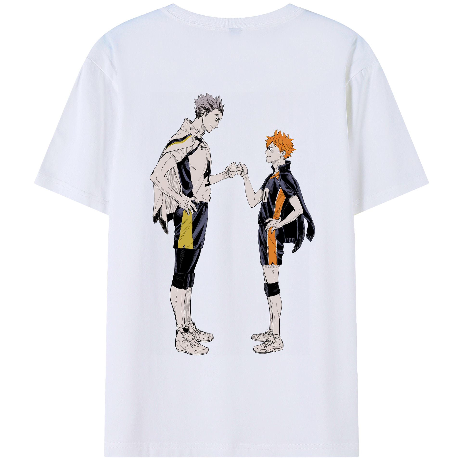（画像用） ハイキュー!! Haikyu!! 綿100％ メンズ半袖Tシャツ（バックプリント） 通気性